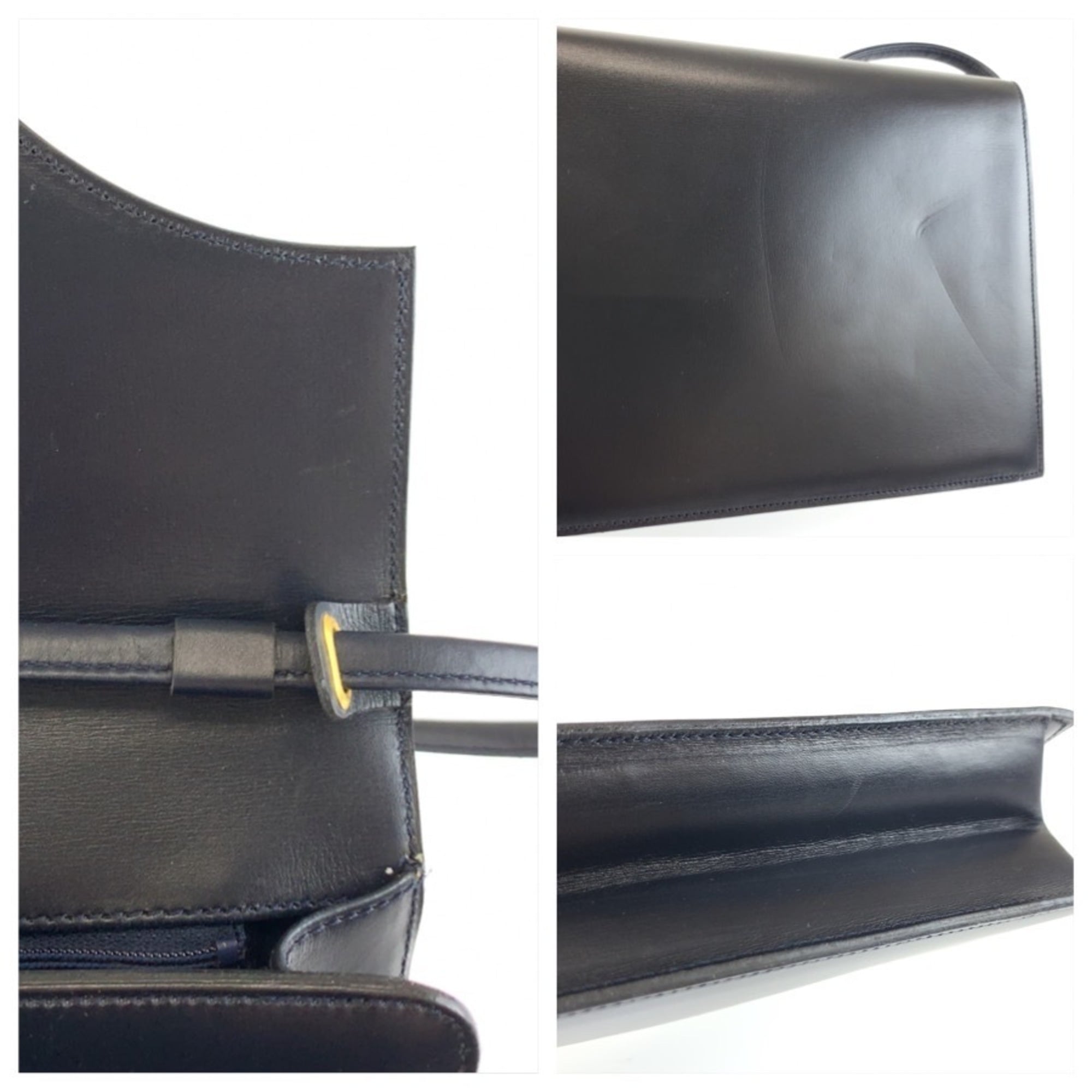 Christian Dior Navy Leather Pochette Shoulder Bag (Pre-Owned)