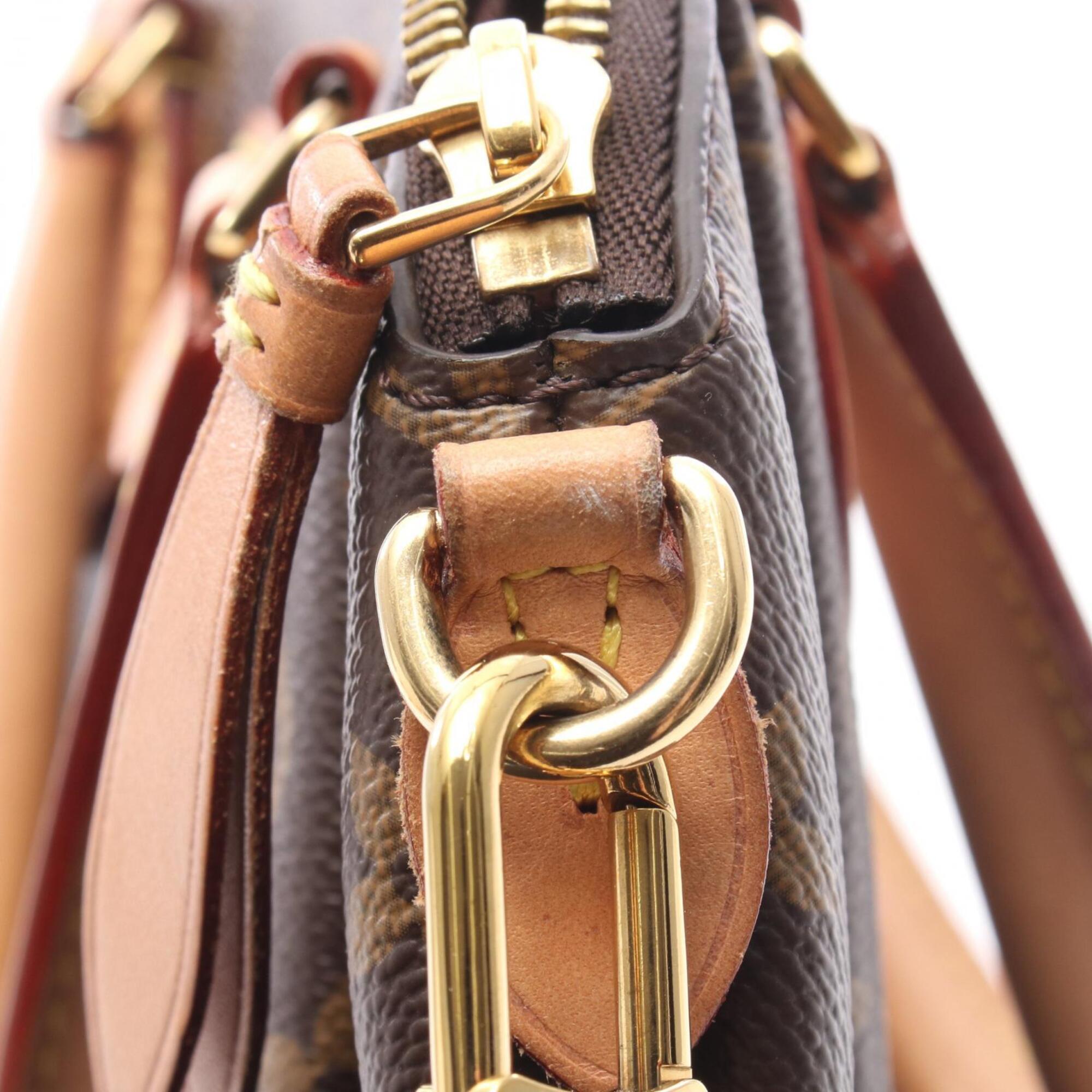 Louis Vuitton Monogram Brown Coated Canvas Leather Handbag (Pre-Owned)