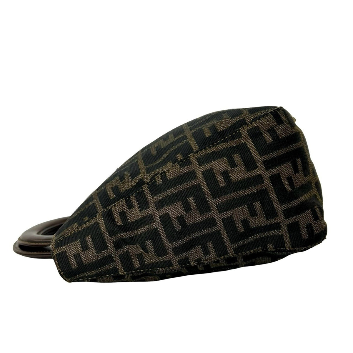 Fendi Black Brown Canvas Leather Handbag Tote Bag (Pre-Owned)