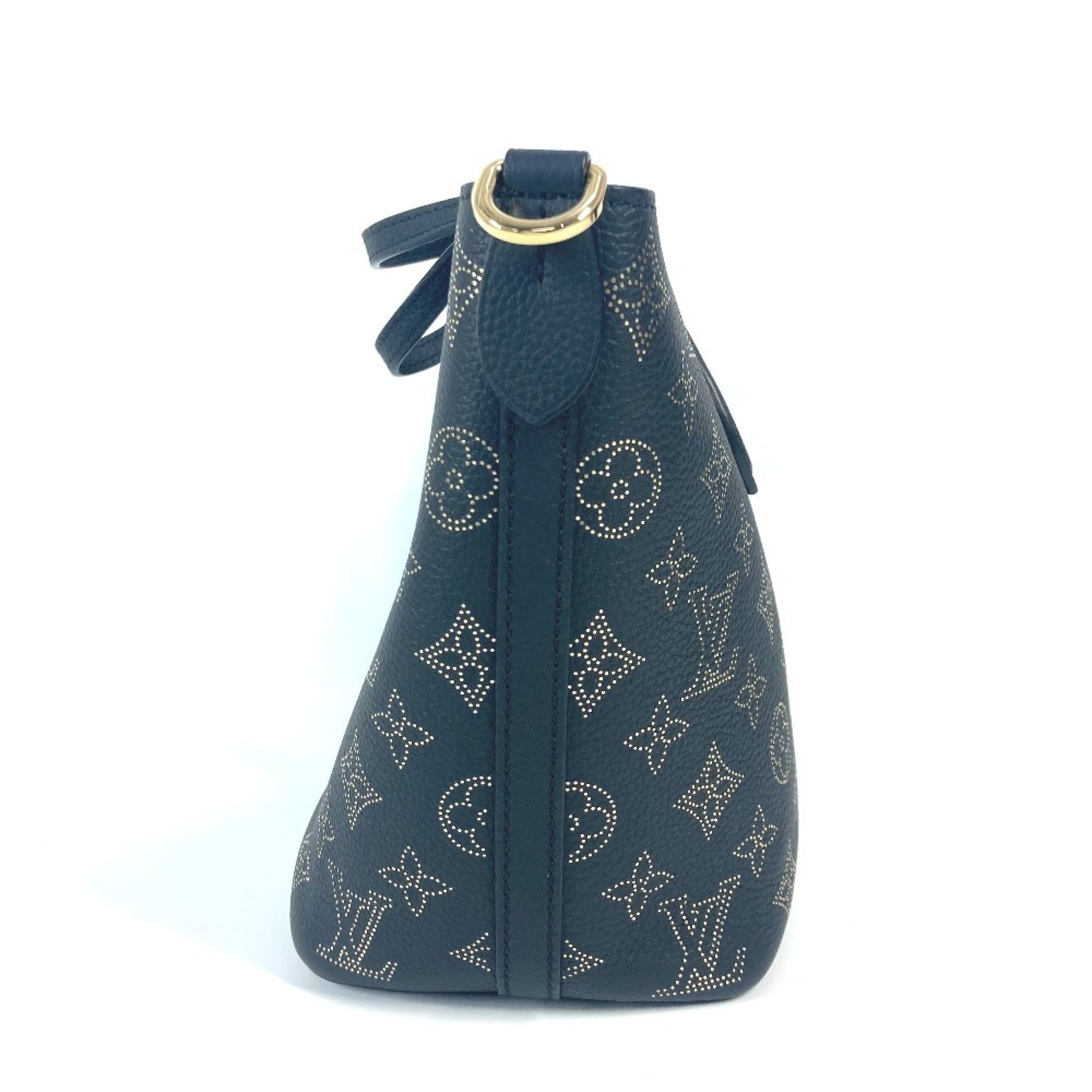 Louis Vuitton Black Blossom Gold Monogram Mahina Leather Leather Handbag Shoulder Bag Tote Bag (Pre-Owned)