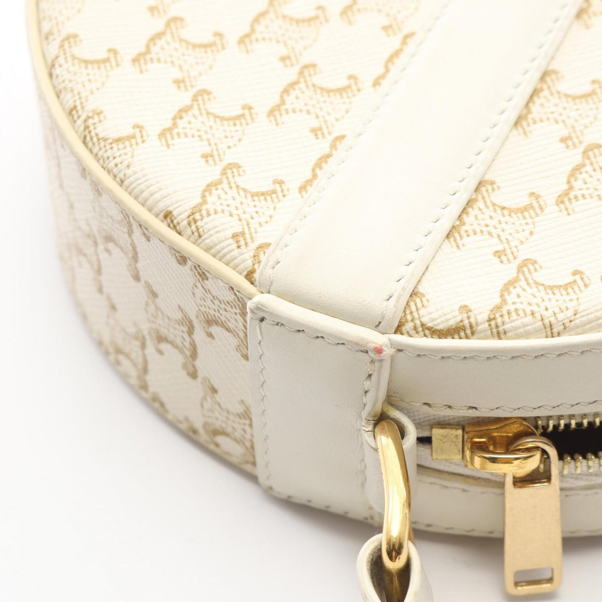 Celine White Coated Canvas Handbag Shoulder Bag (Pre-Owned)