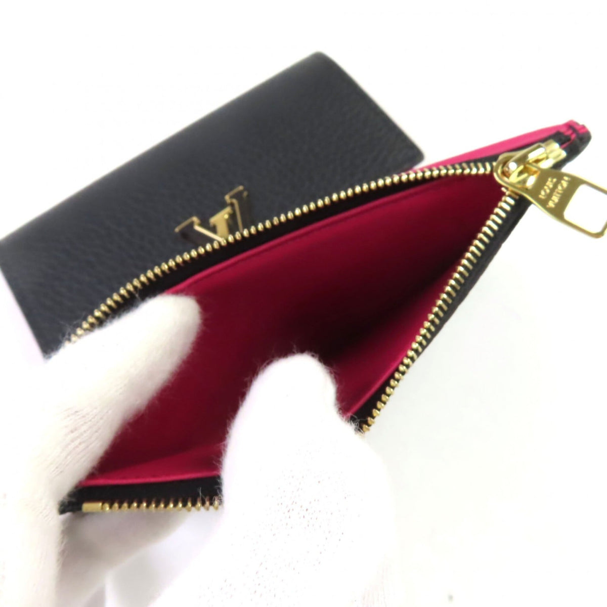 Louis Vuitton Hot Pink Noir Leather Wallet (Bi-Fold) (Pre-Owned)