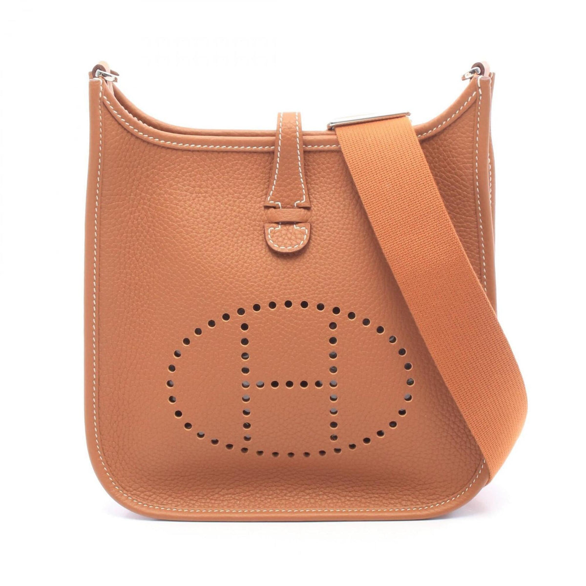 Hermes Brown Taurillon Clemence Leather Handbag Shoulder Bag (Pre-Owned)