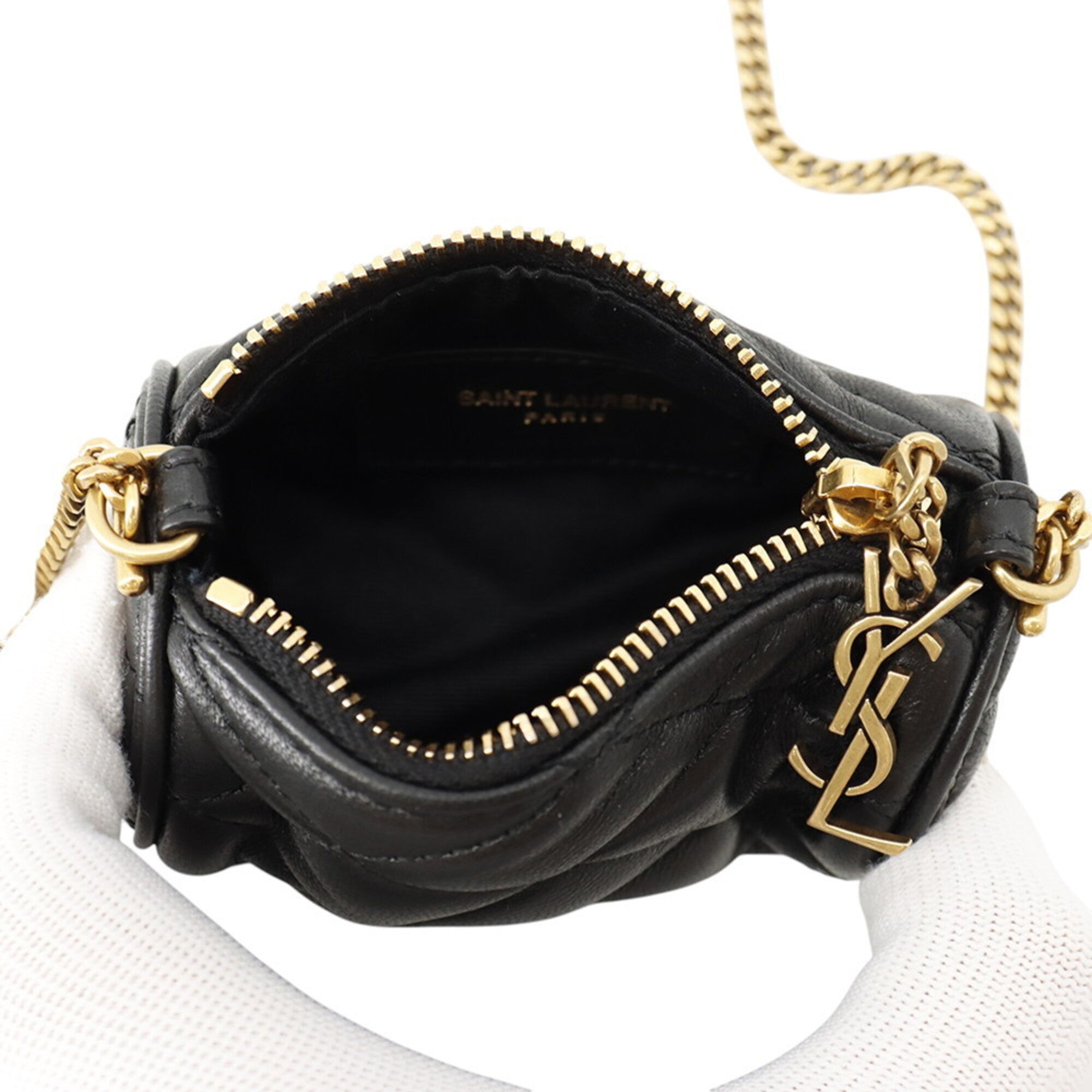 Yves Saint Laurent Black Leather Handbag Shoulder Bag (Pre-Owned)