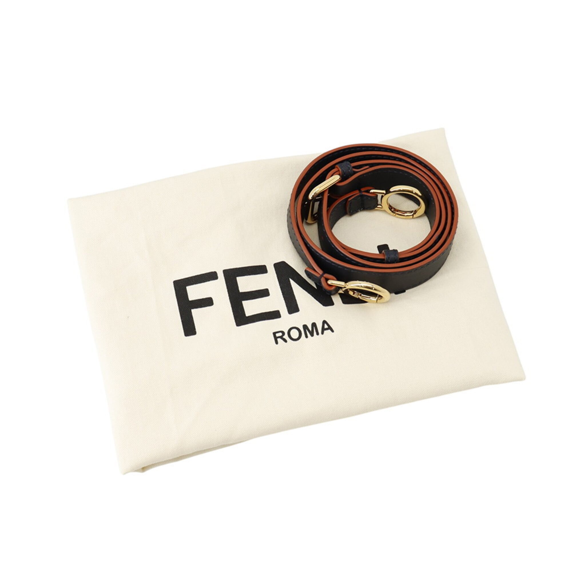 Fendi Navy Leather Handbag Shoulder Bag (Pre-Owned)