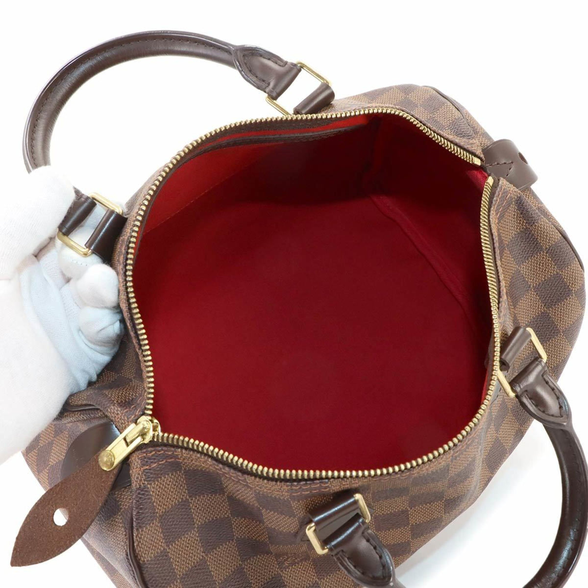 Louis Vuitton Brown Damier Canvas Ebene Damier Canvas Boston Bag Handbag (Pre-Owned)