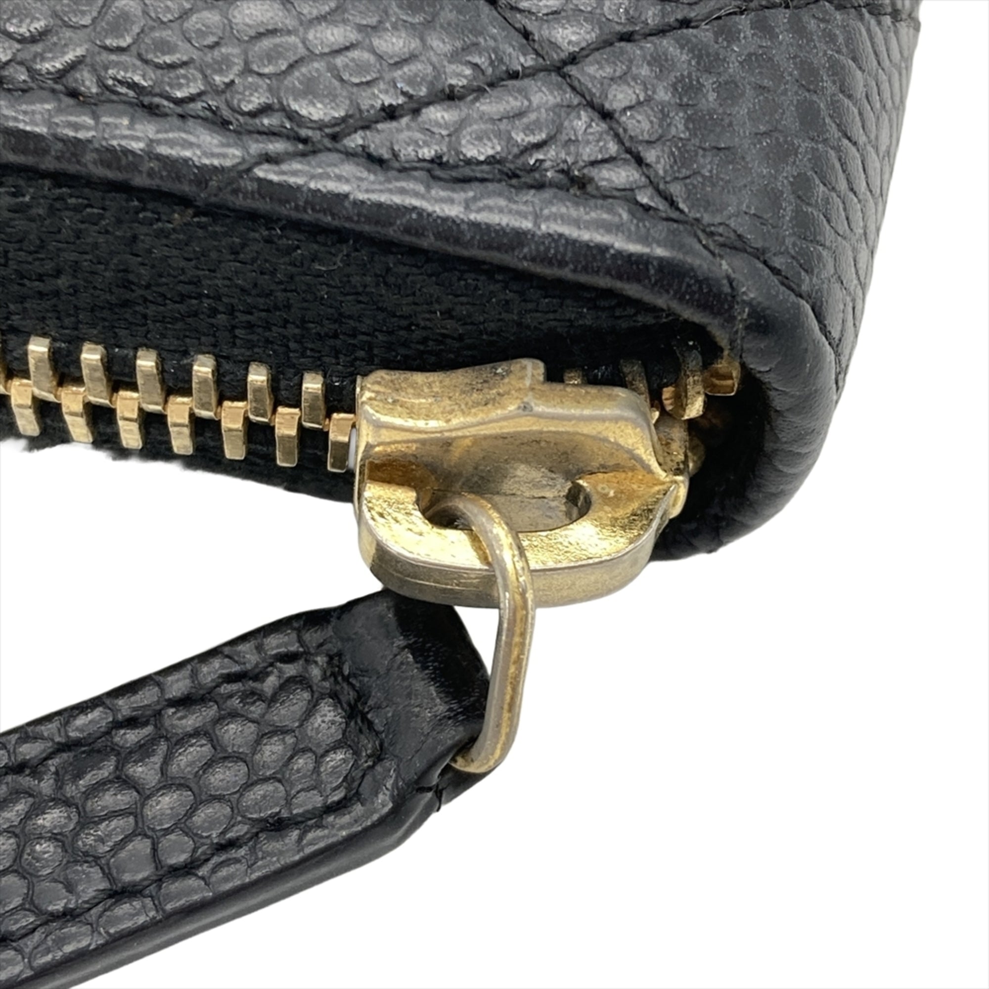 Chanel Black Grained Calfskin Coin Purse/Coin Case (Pre-Owned)