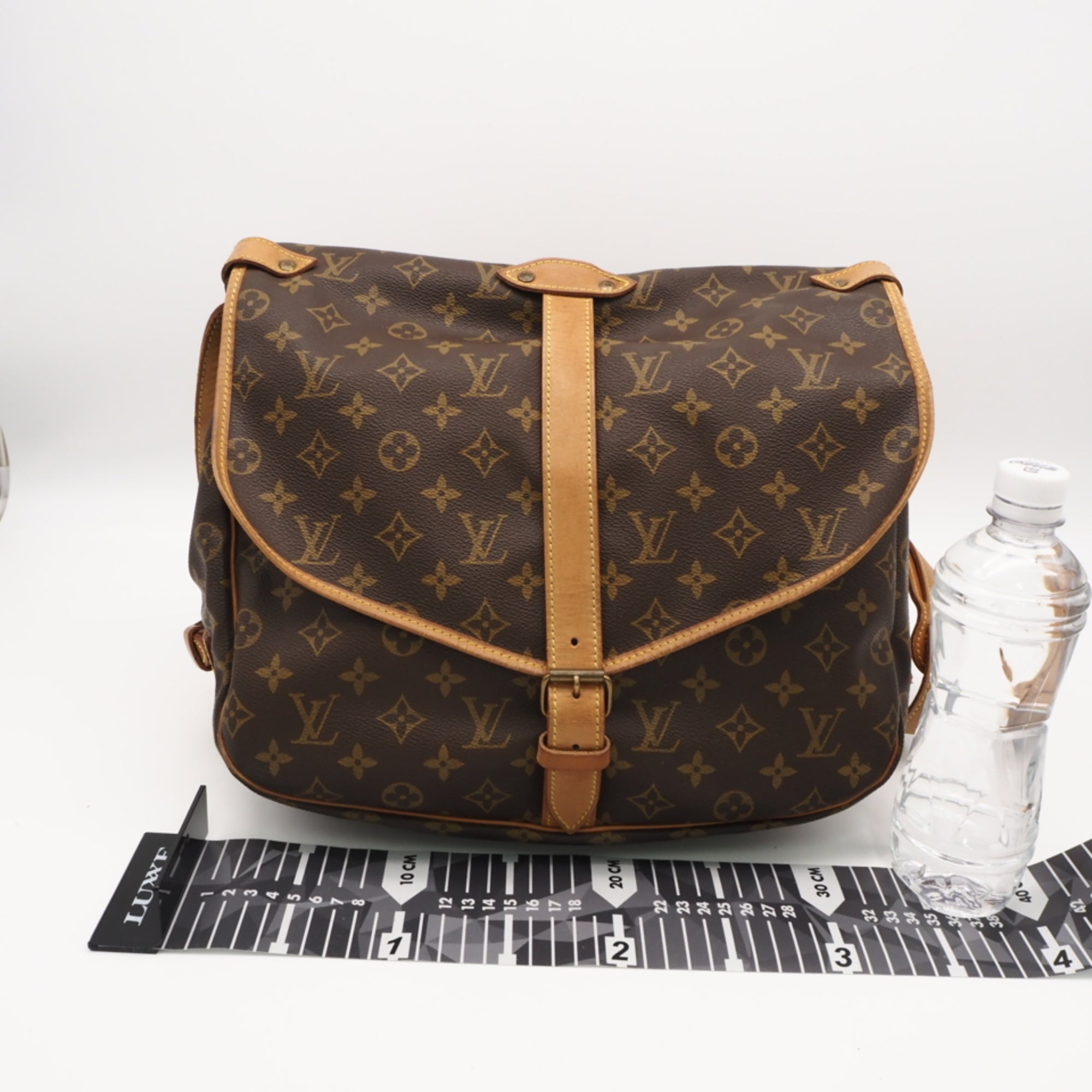 Louis Vuitton Monogram Beige Brown Coated Canvas Leather Shoulder Bag (Pre-Owned)