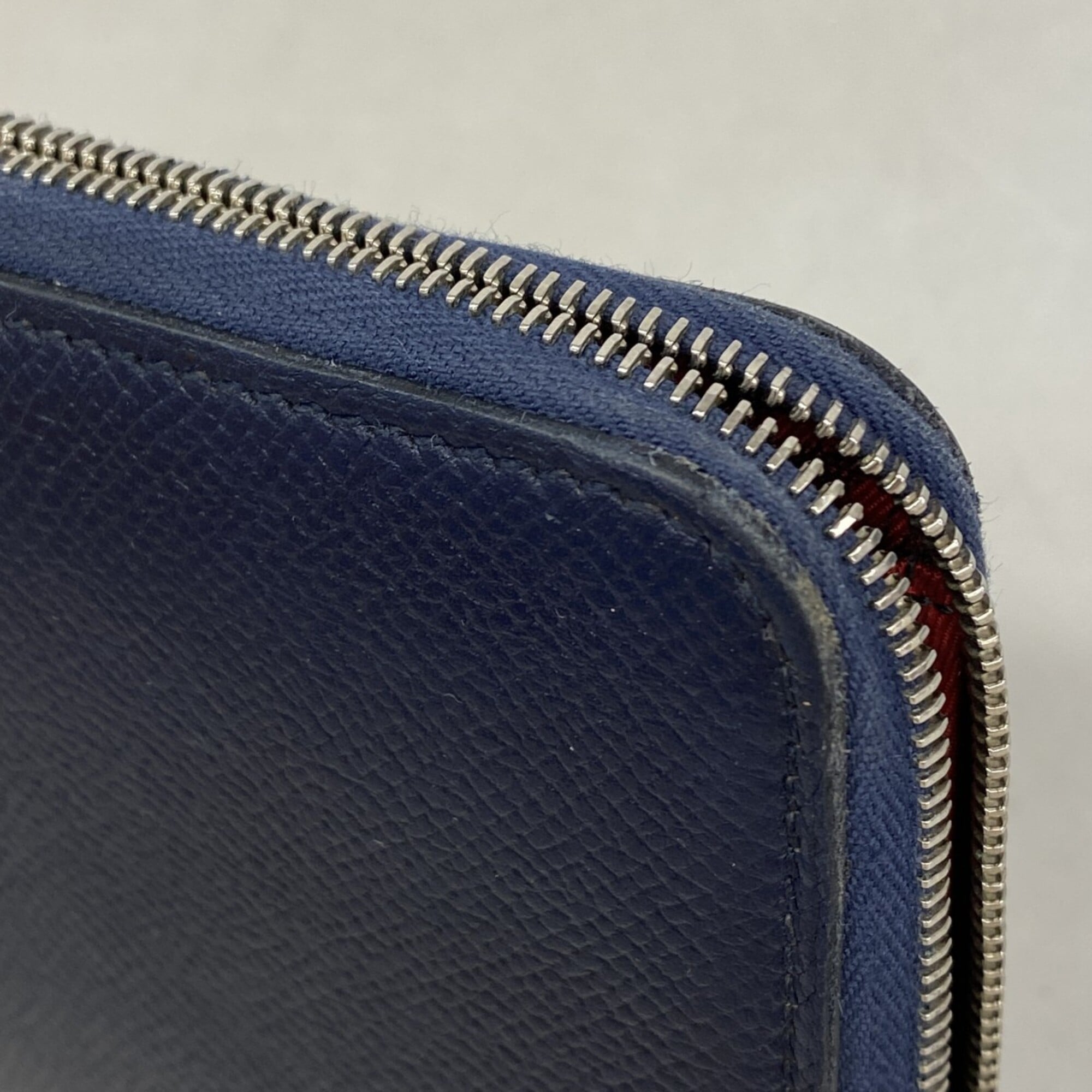 Hermes Navy Leather Long Wallet (Bi-Fold) (Pre-Owned)