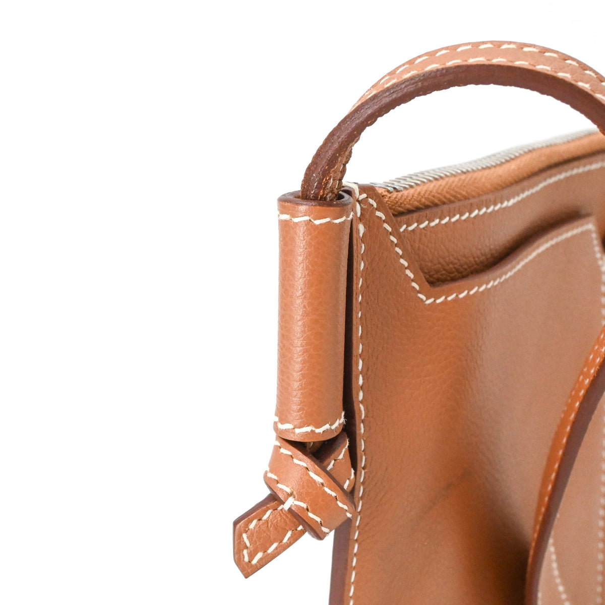 Hermes Gold Evercalf Leather Crossbody Bag Shoulder Bag (Pre-Owned)