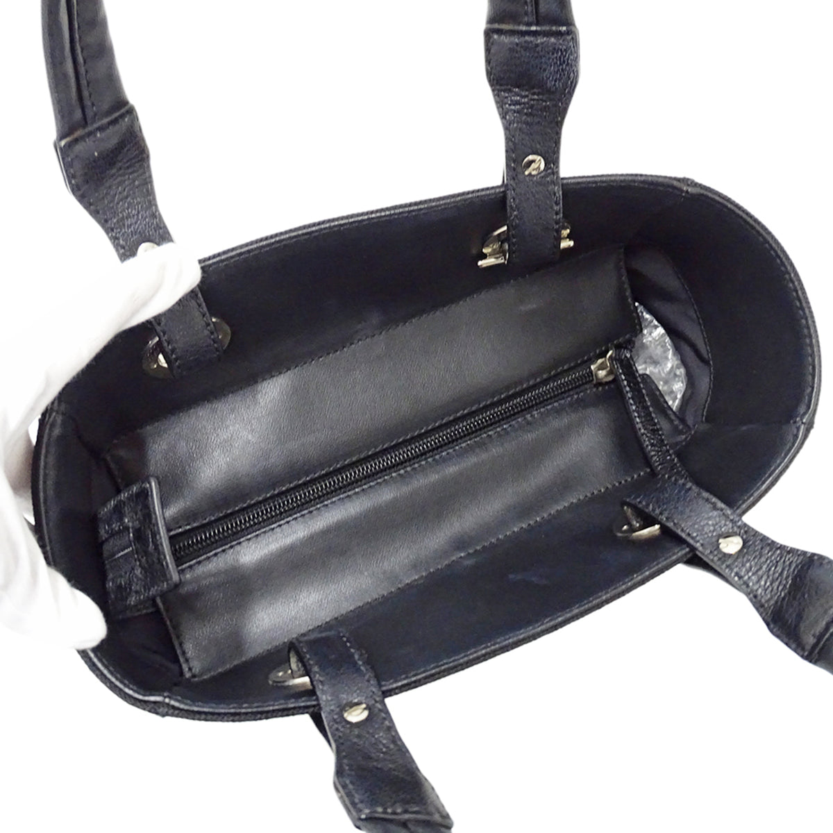Chanel Black Coated Canvas Tote Bag (Pre-Owned)