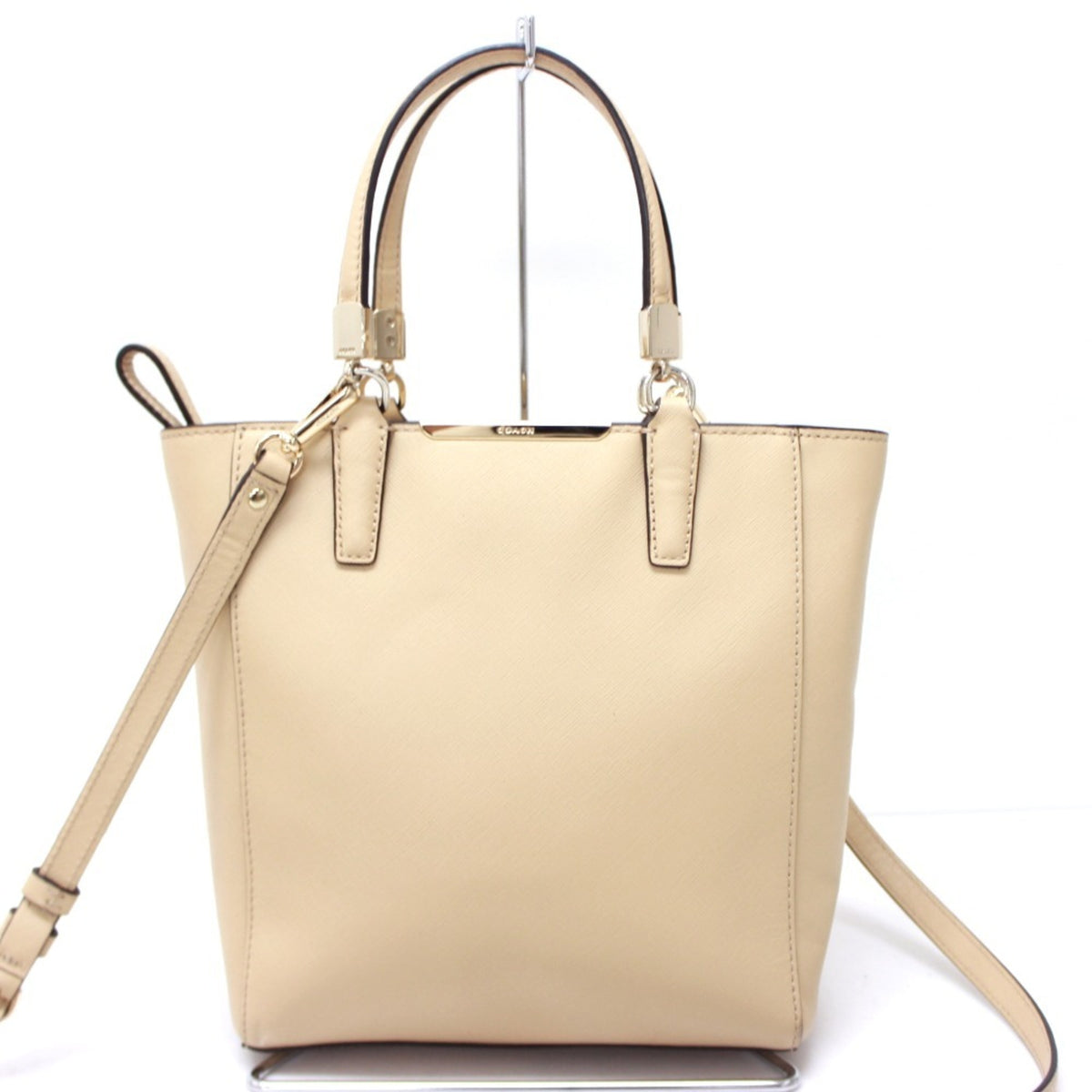 Coach Madison Beige Leather Handbag Shoulder Bag (Pre-Owned)
