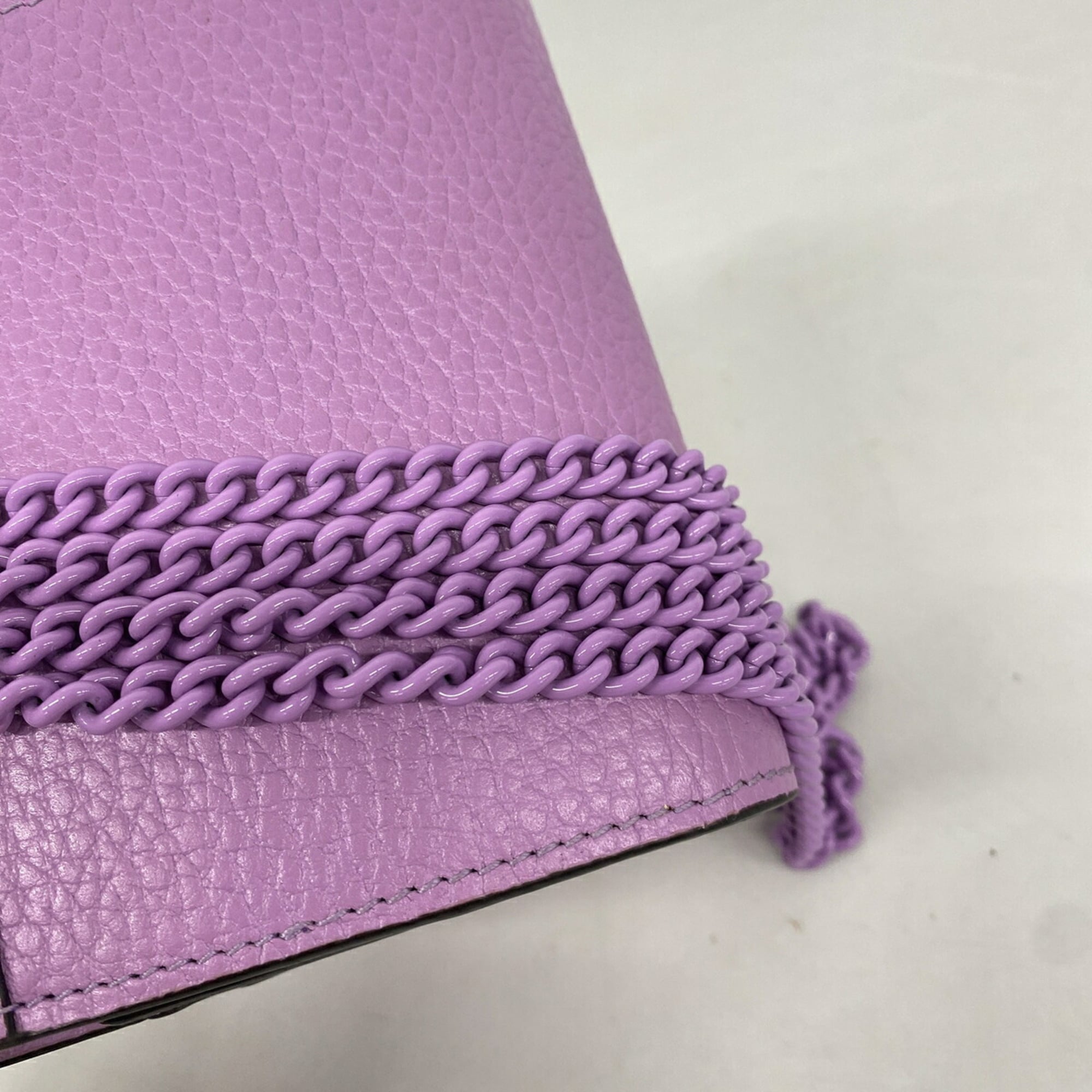 Gucci Purple Leather Chain/Shoulder Wallet (Pre-Owned)