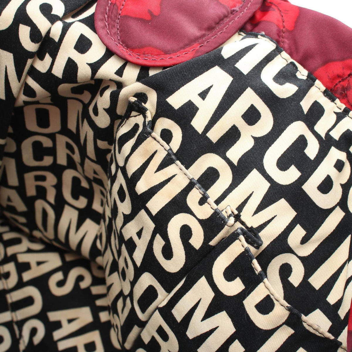 Marc By Marc Jacobs Bordeaux Red Color Nylon Handbag Tote Bag (Pre-Owned)