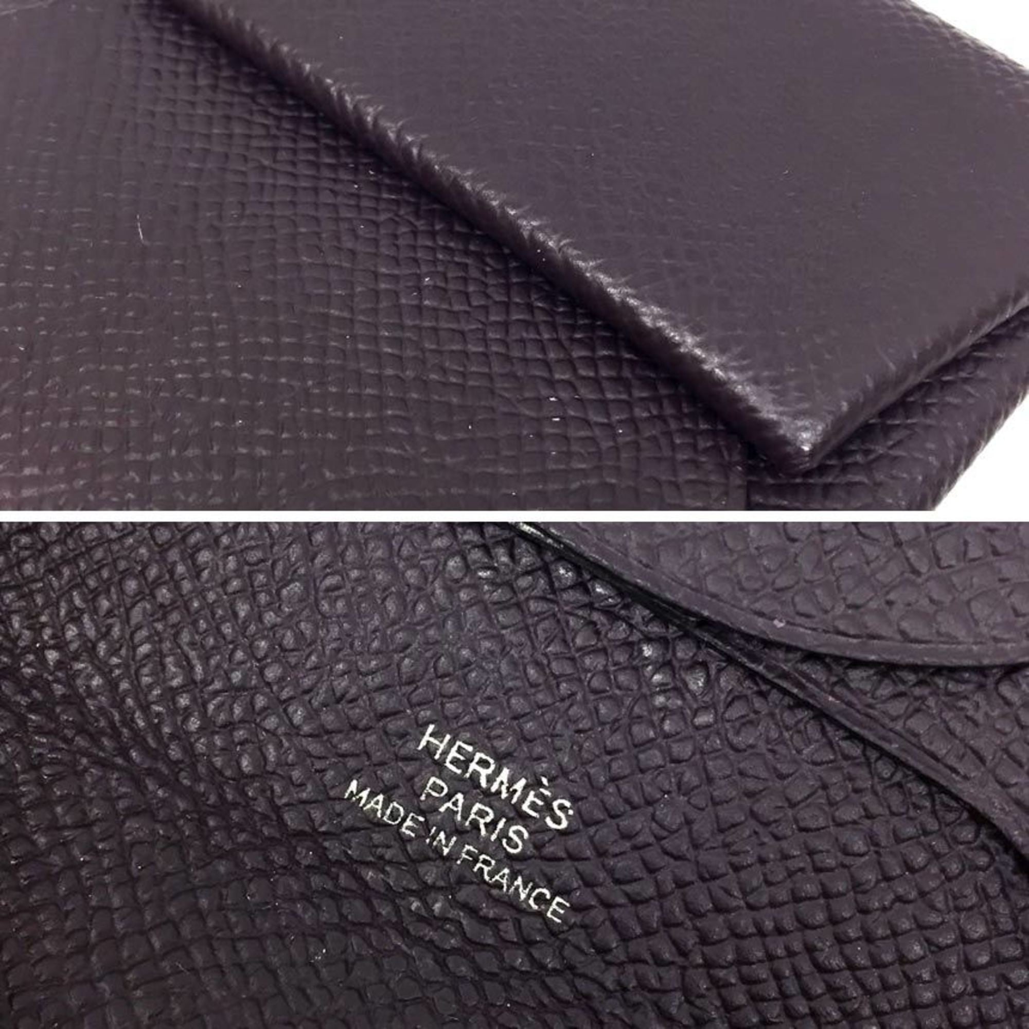 Hermes Purple Raisin Epsom Leather Coin Purse/Coin Case (Pre-Owned)