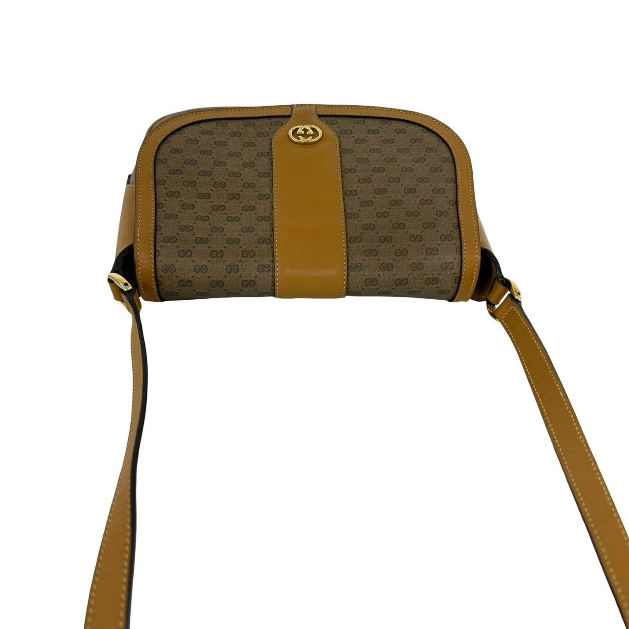Gucci Brown Leather Pvc Pochette Shoulder Bag (Pre-Owned)