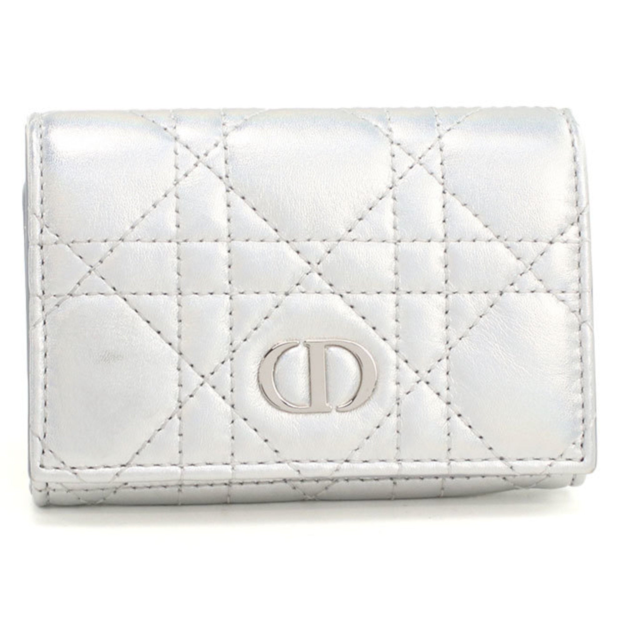 Christian Dior Silver Leather Wallet (Bi-Fold) (Pre-Owned)