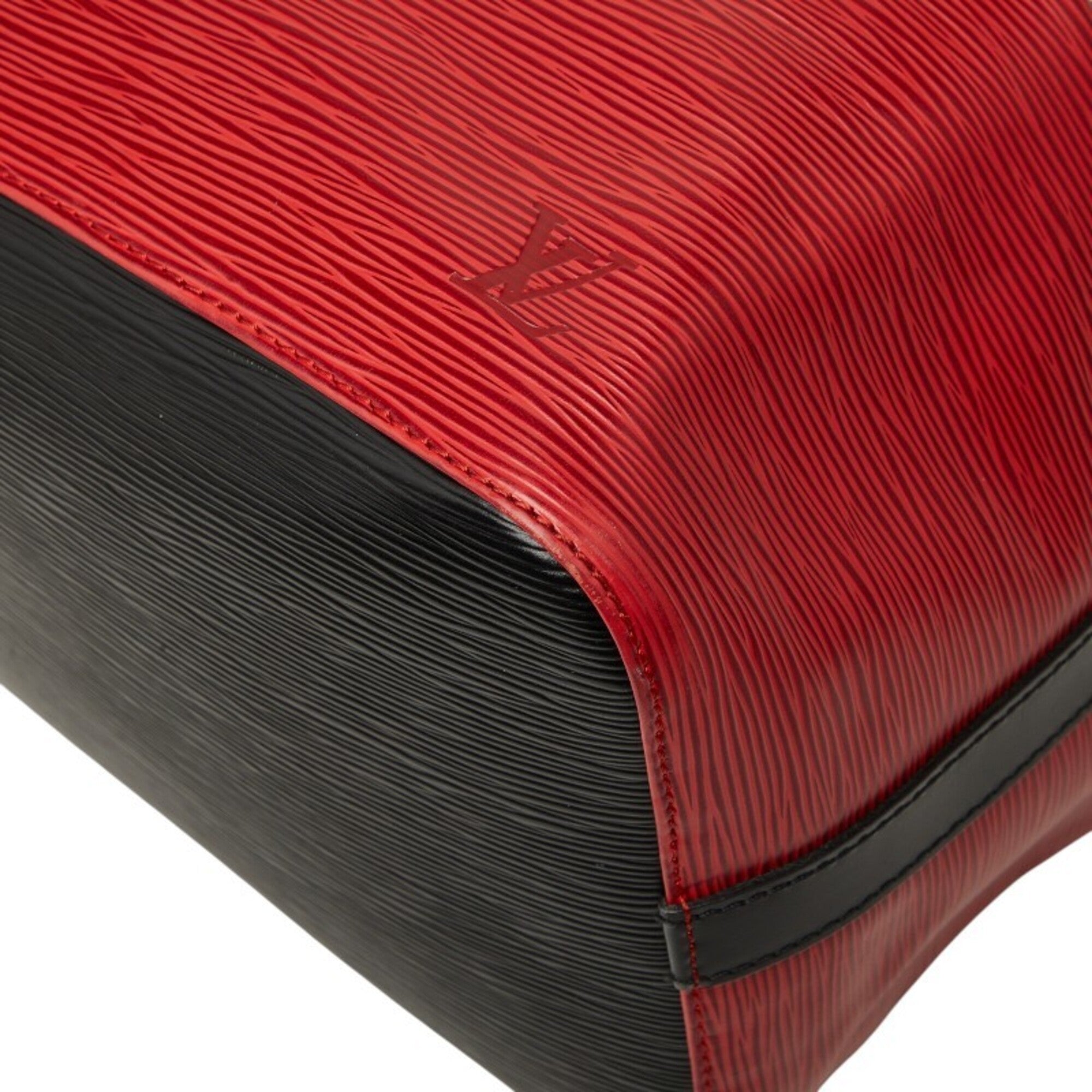 Louis Vuitton Black Red Color Leather Shoulder Bag (Pre-Owned)