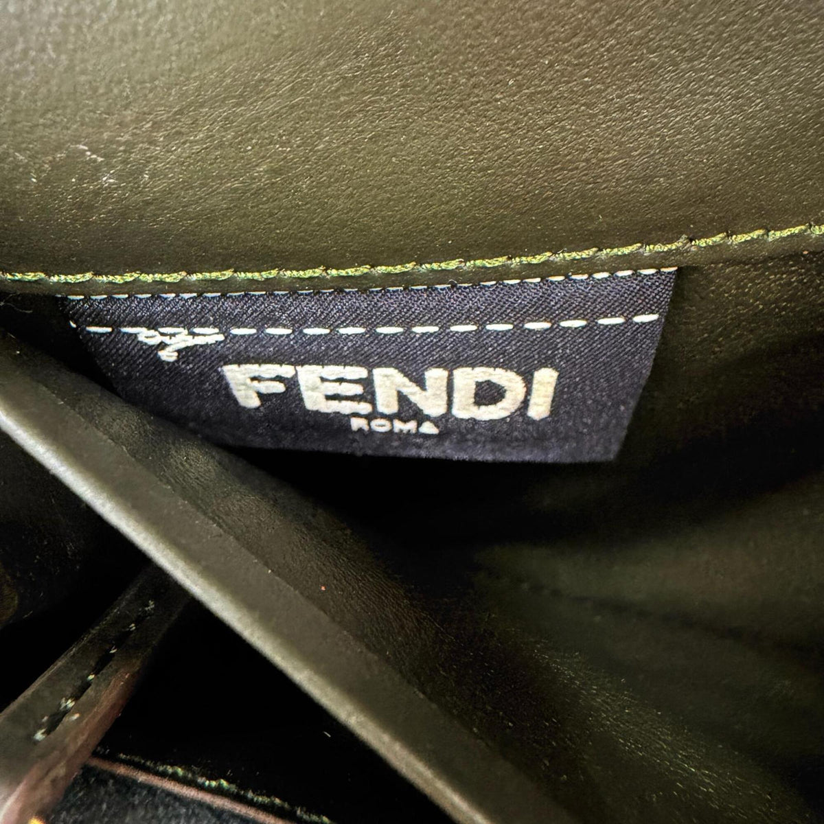 Fendi Dark Green Leather Long Wallet (Bi-Fold) (Pre-Owned)