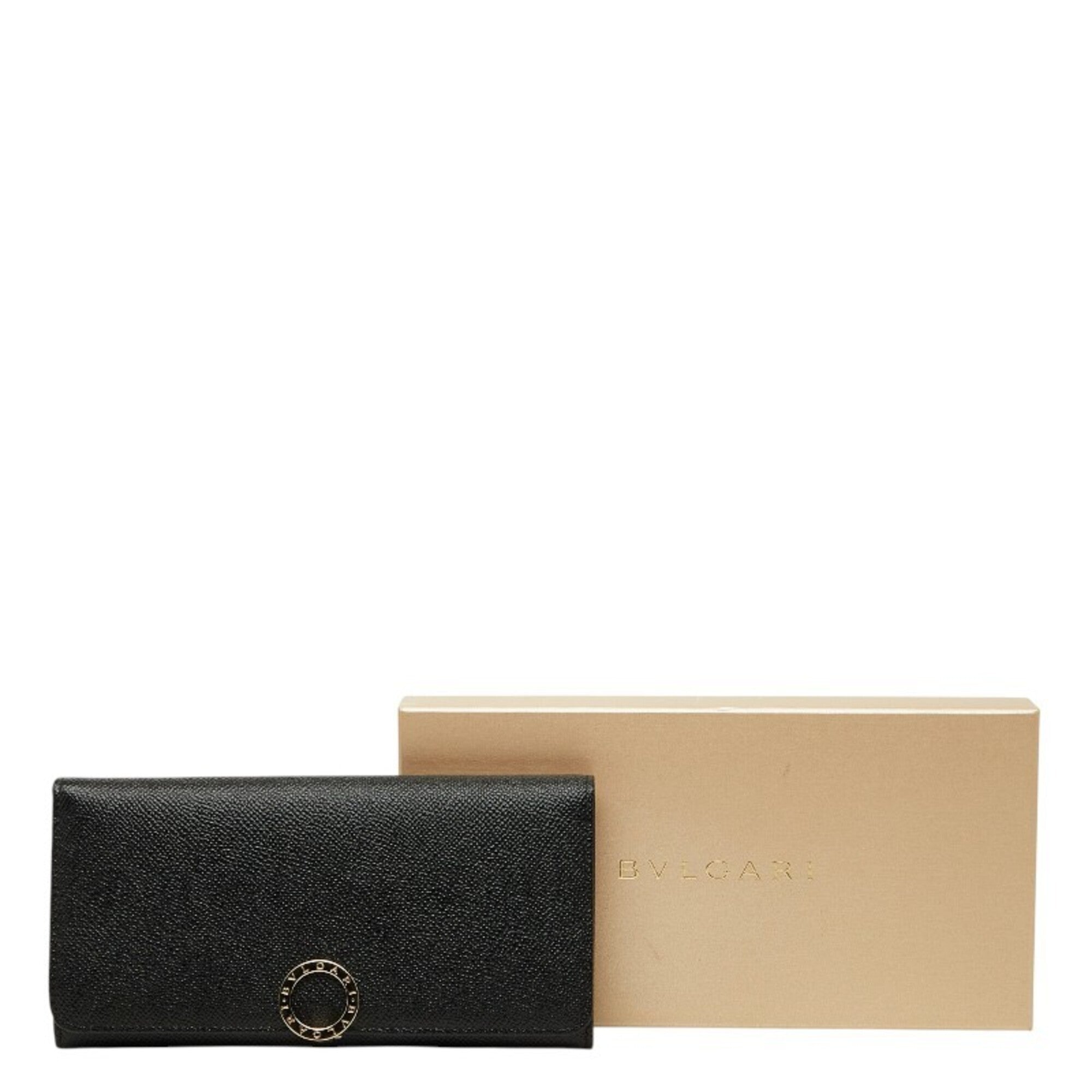 Bvlgari Black Leather Long Wallet (Bi-Fold) (Pre-Owned)