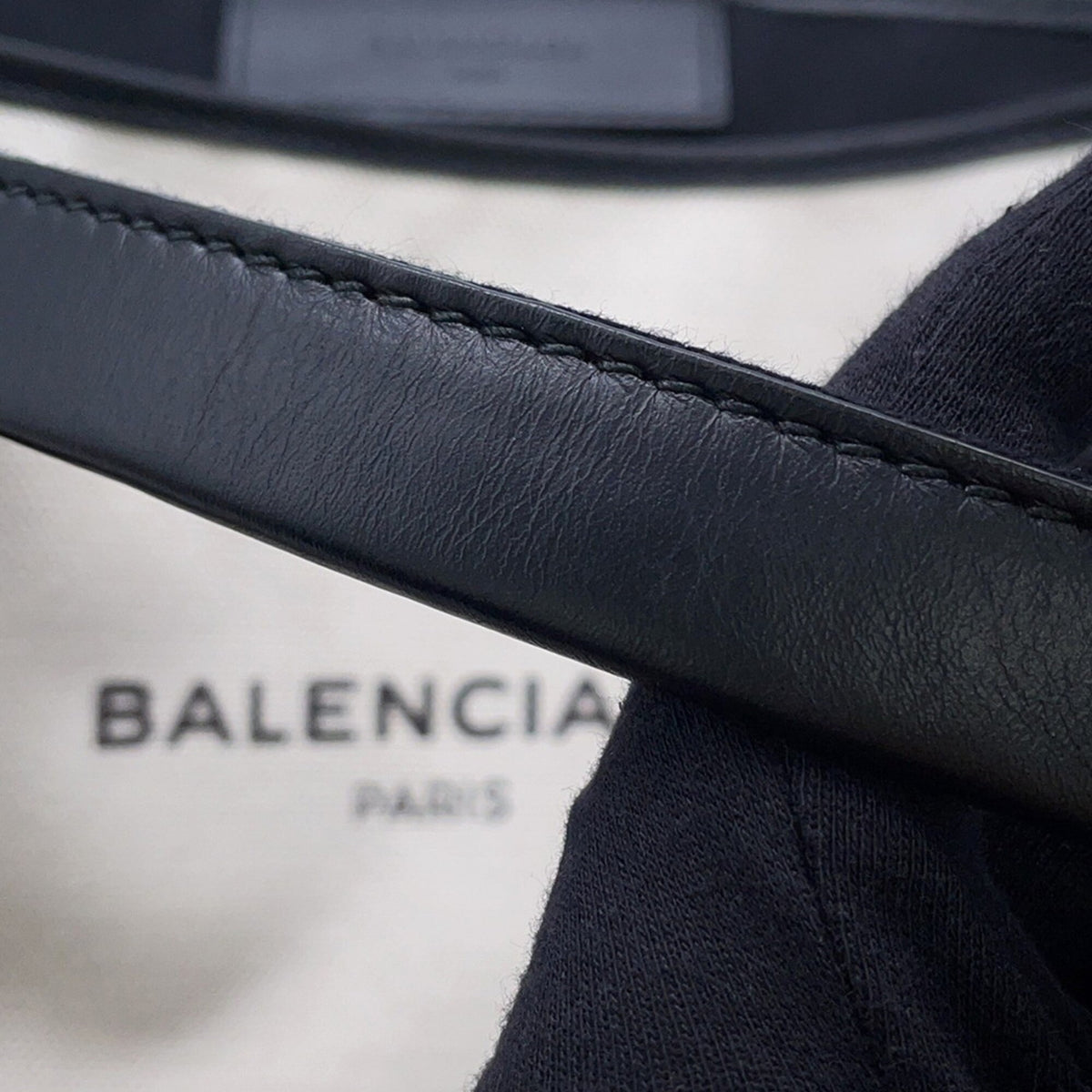 Balenciaga Black Canvas Leather Handbag Tote Bag (Pre-Owned)