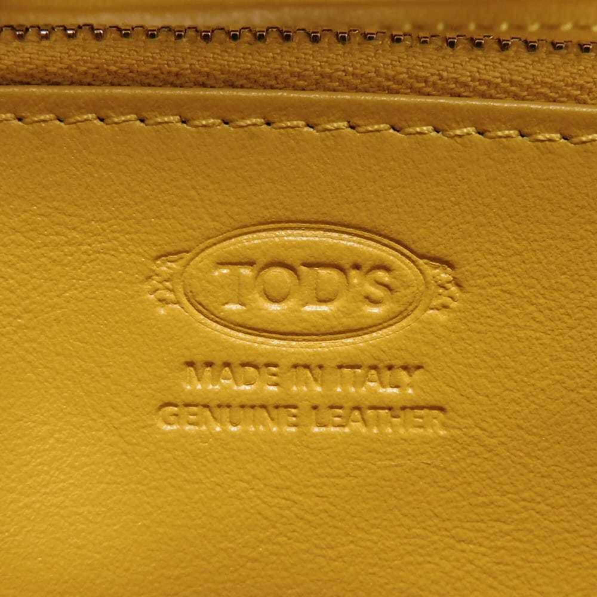 Tod's Mustard Yellow Leather Long Wallet (Bi-Fold) (Pre-Owned)