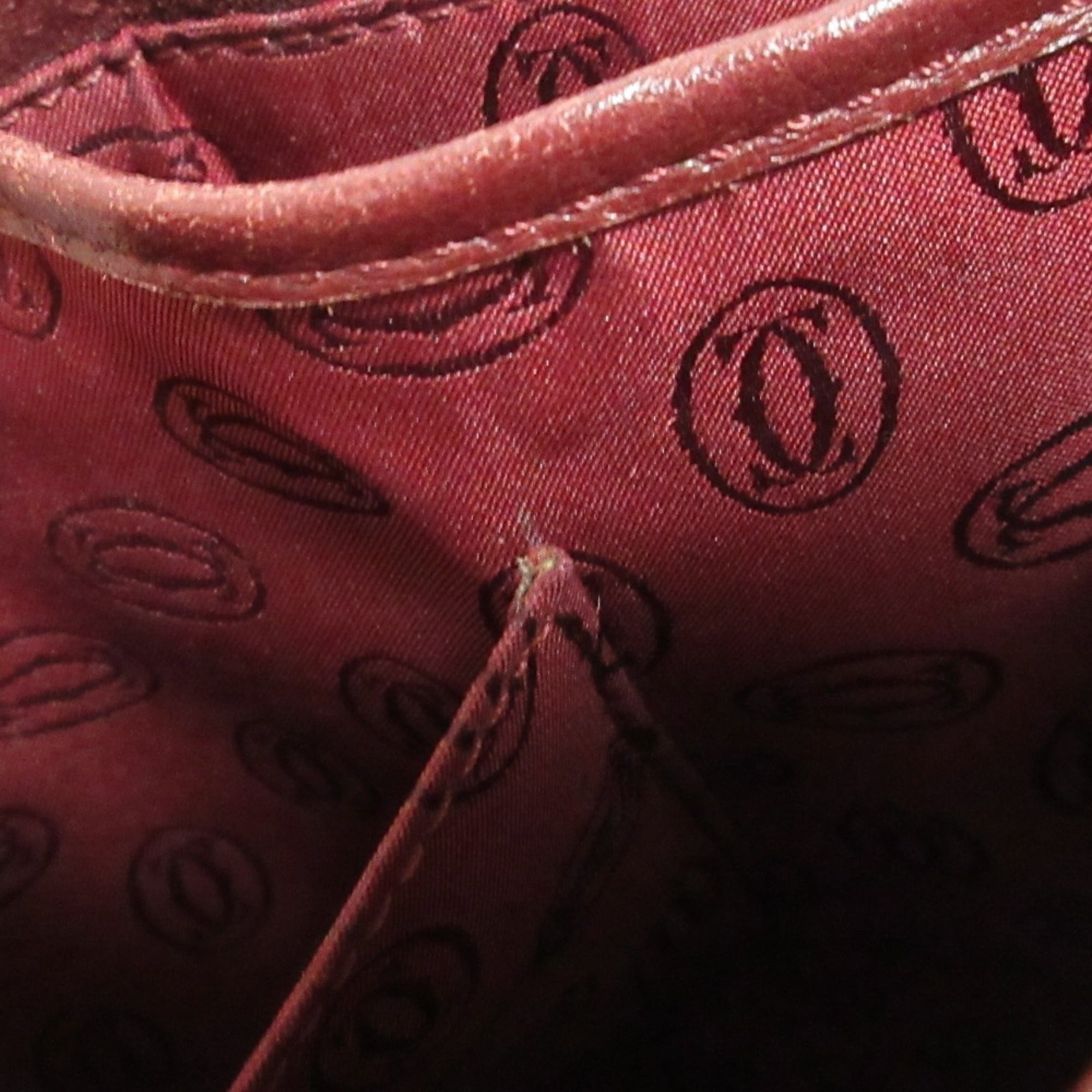 Cartier Bordeaux Leather Shoulder Bag (Pre-Owned)