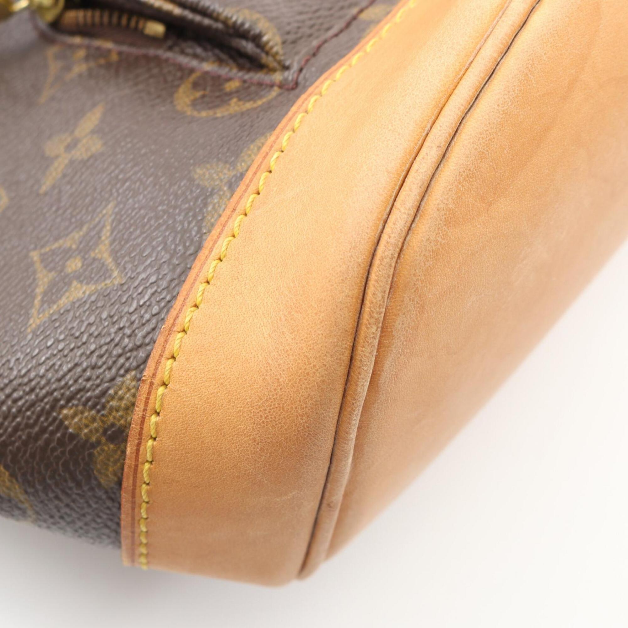 Louis Vuitton Brown Coated Canvas Leather Backpack Handbag (Pre-Owned)