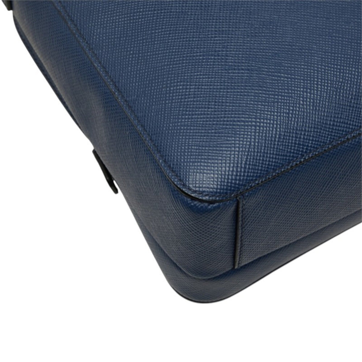 Prada Saffiano Navy Leather Shoulder Bag (Pre-Owned)