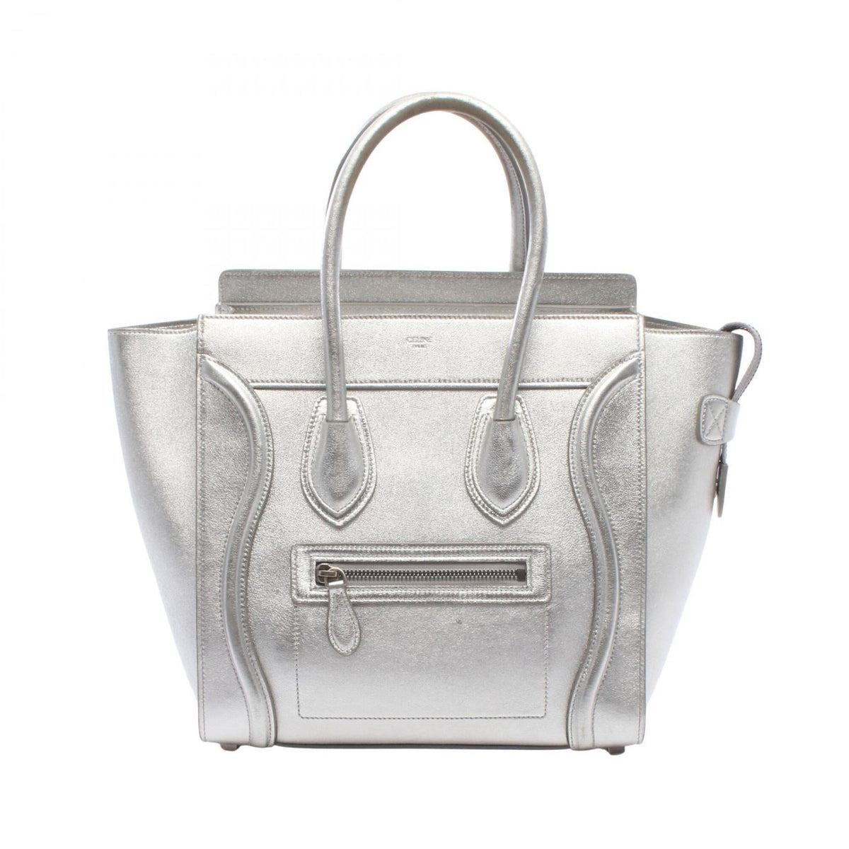 Celine Silver Leather Handbag (Pre-Owned)