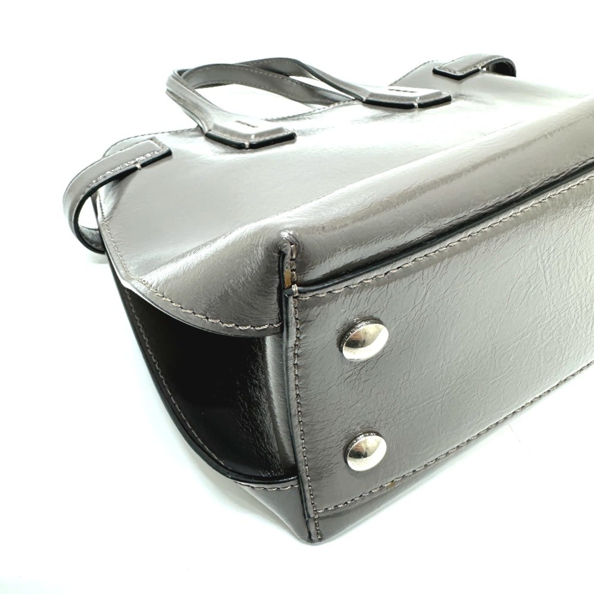Burberry Gray Elastane Leather Handbag Shoulder Bag (Pre-Owned)