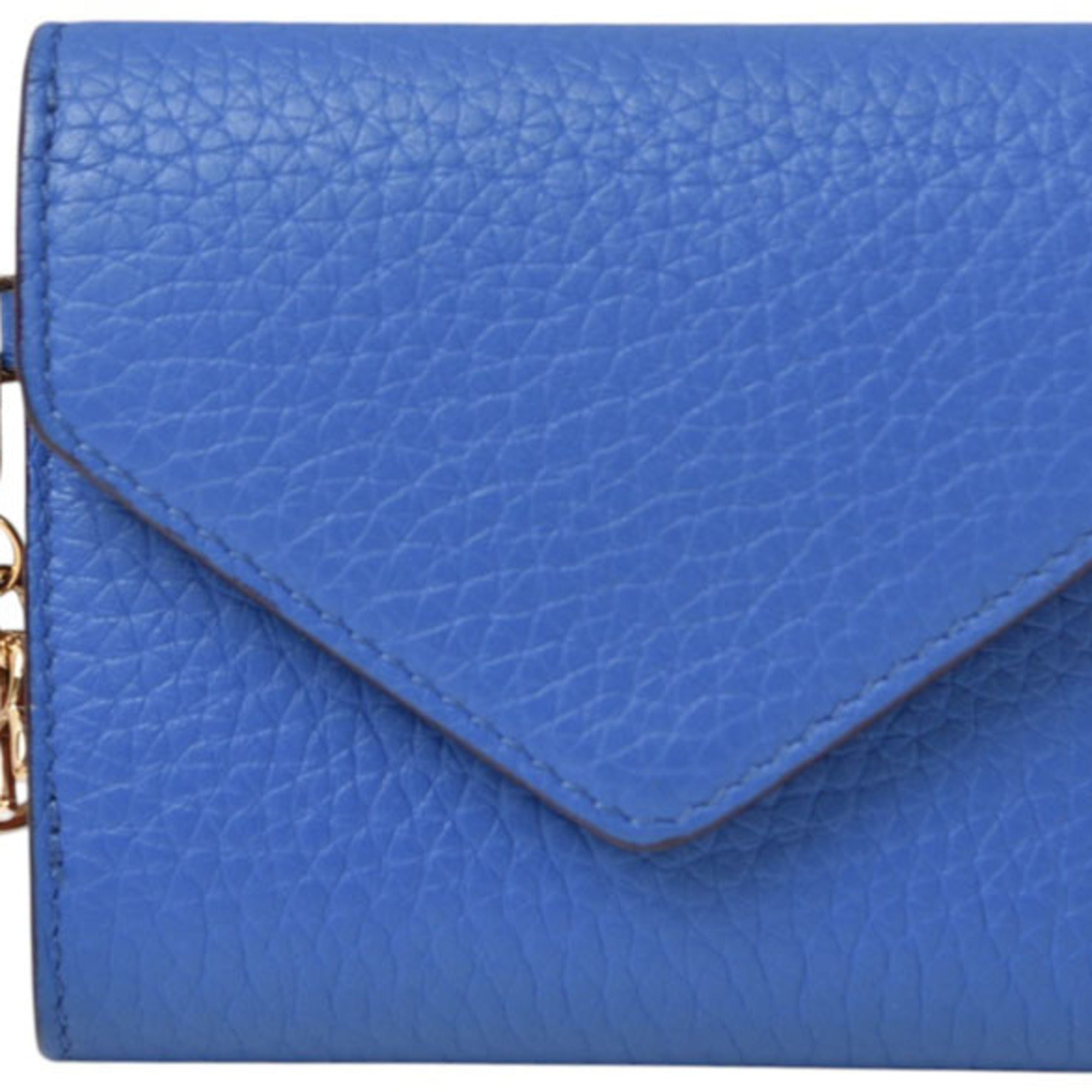 Christian Dior Blue Coral Pink Leather Wallet (Tri-Fold) (Pre-Owned)