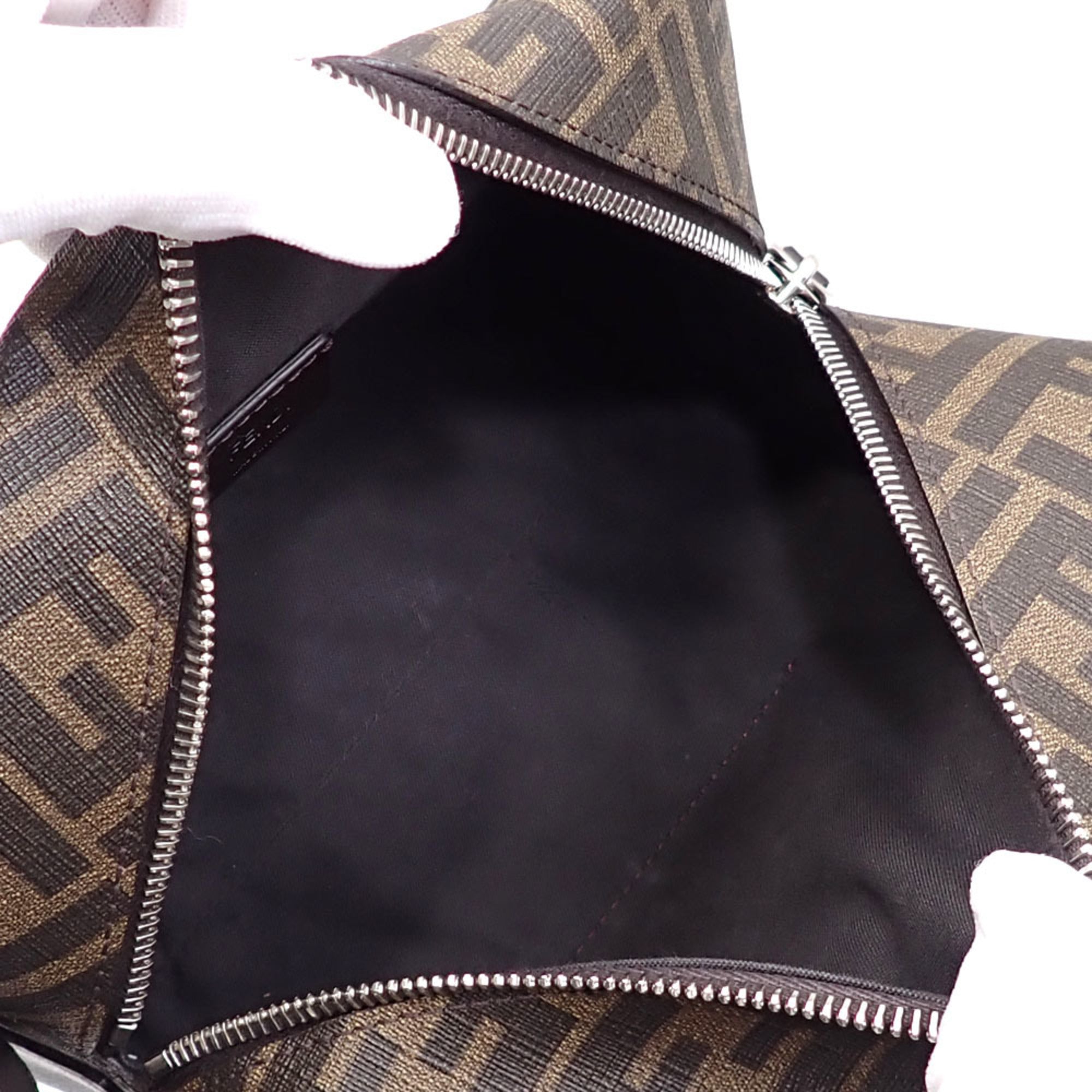 Fendi Zucca Black Brown Pvc Leather Clutch Bag (Pre-Owned)