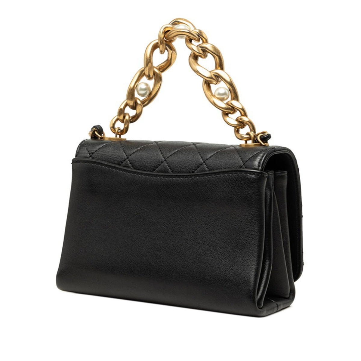 Chanel Matelasse Black Leather Shoulder Bag (Pre-Owned)
