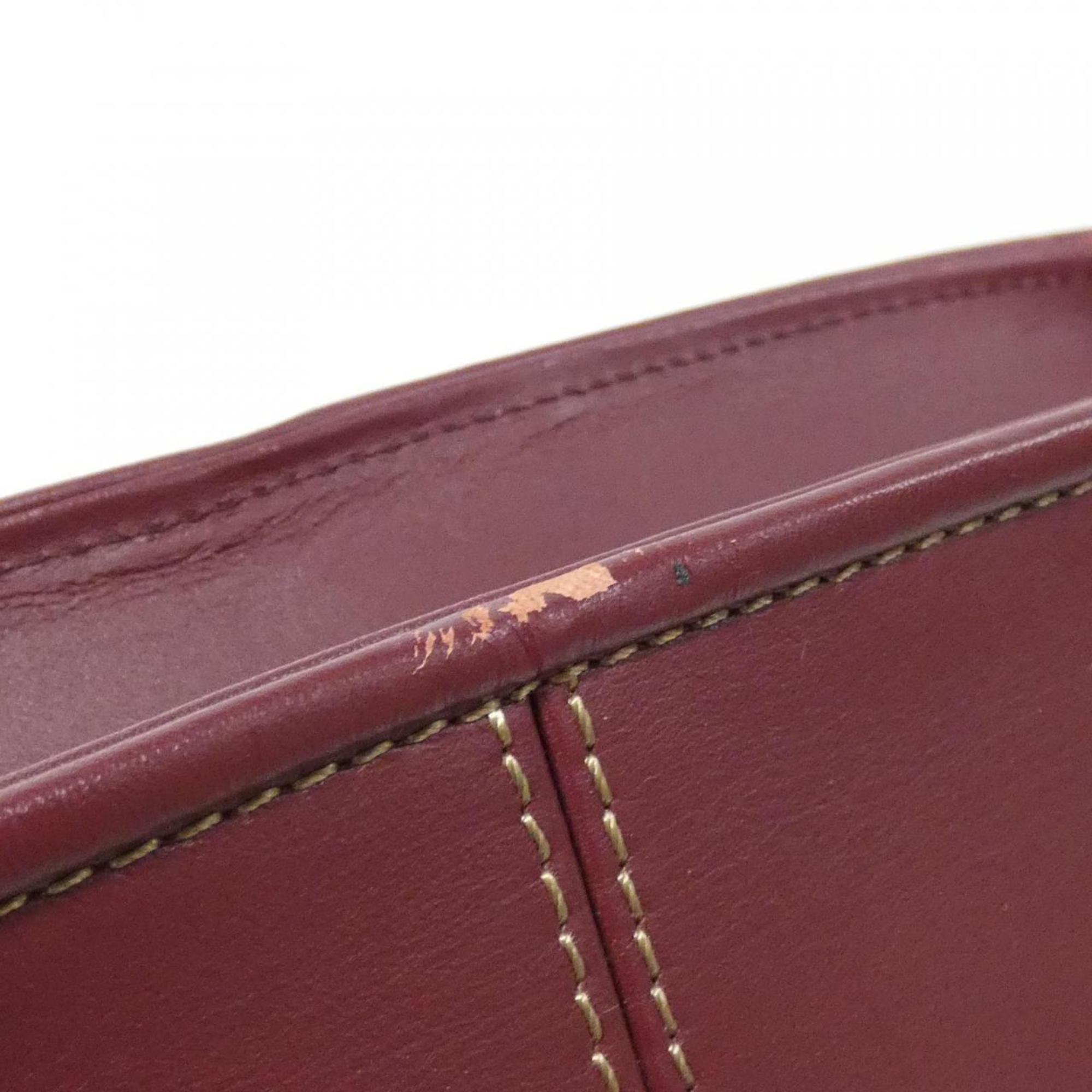 Cartier Bordeaux Leather Shoulder Bag (Pre-Owned)
