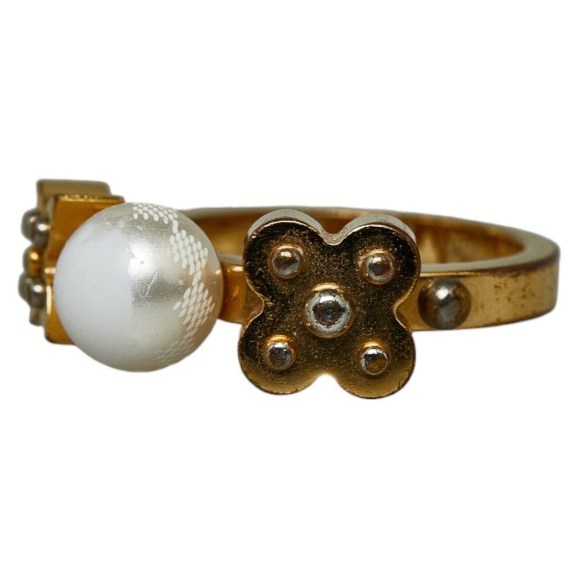 Louis Vuitton Gold Gold Plating Band Ring (Pre-Owned)