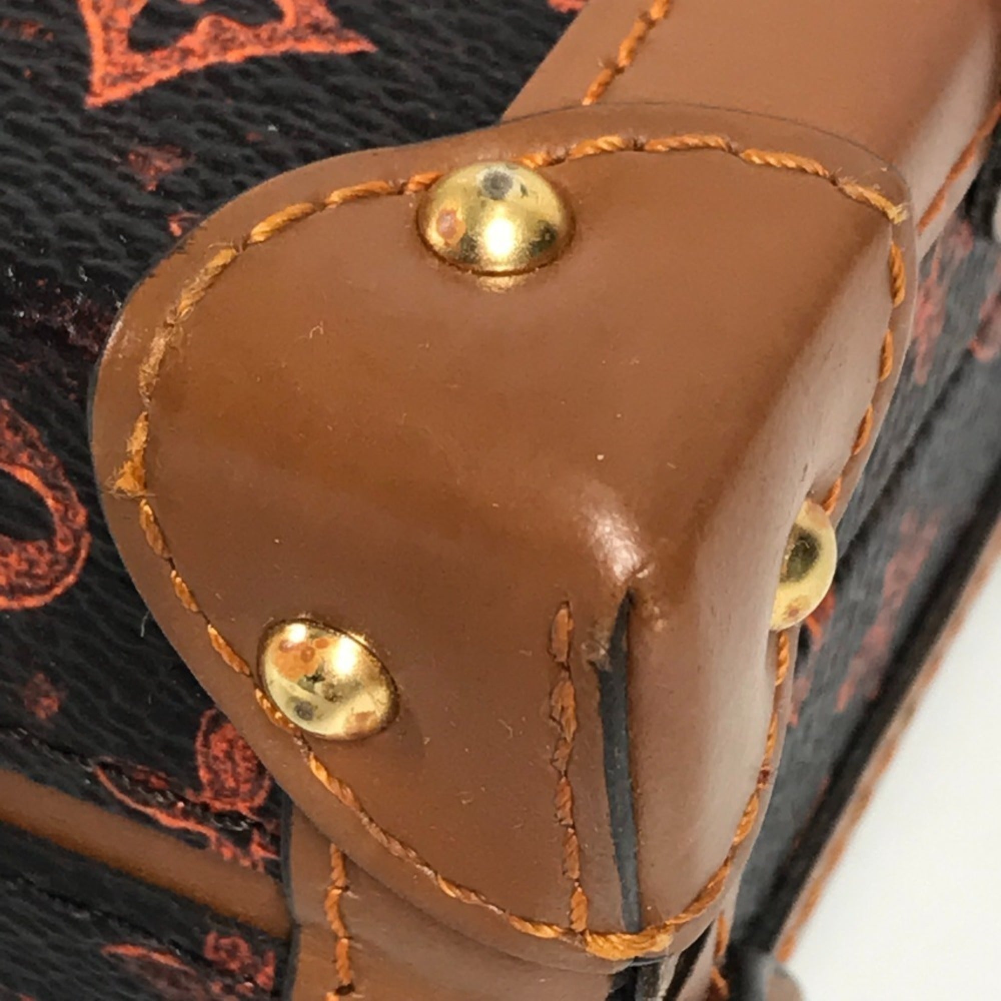 Louis Vuitton Brown Red Color Monogram Canvas Clutch Bag Shoulder Bag (Pre-Owned)