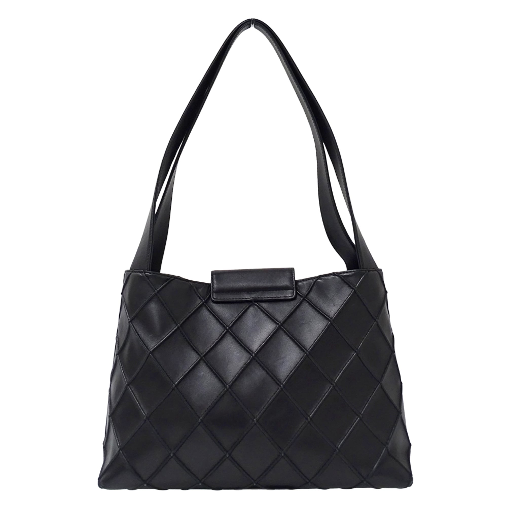 Chanel Black Leather Handbag Shoulder Bag (Pre-Owned)