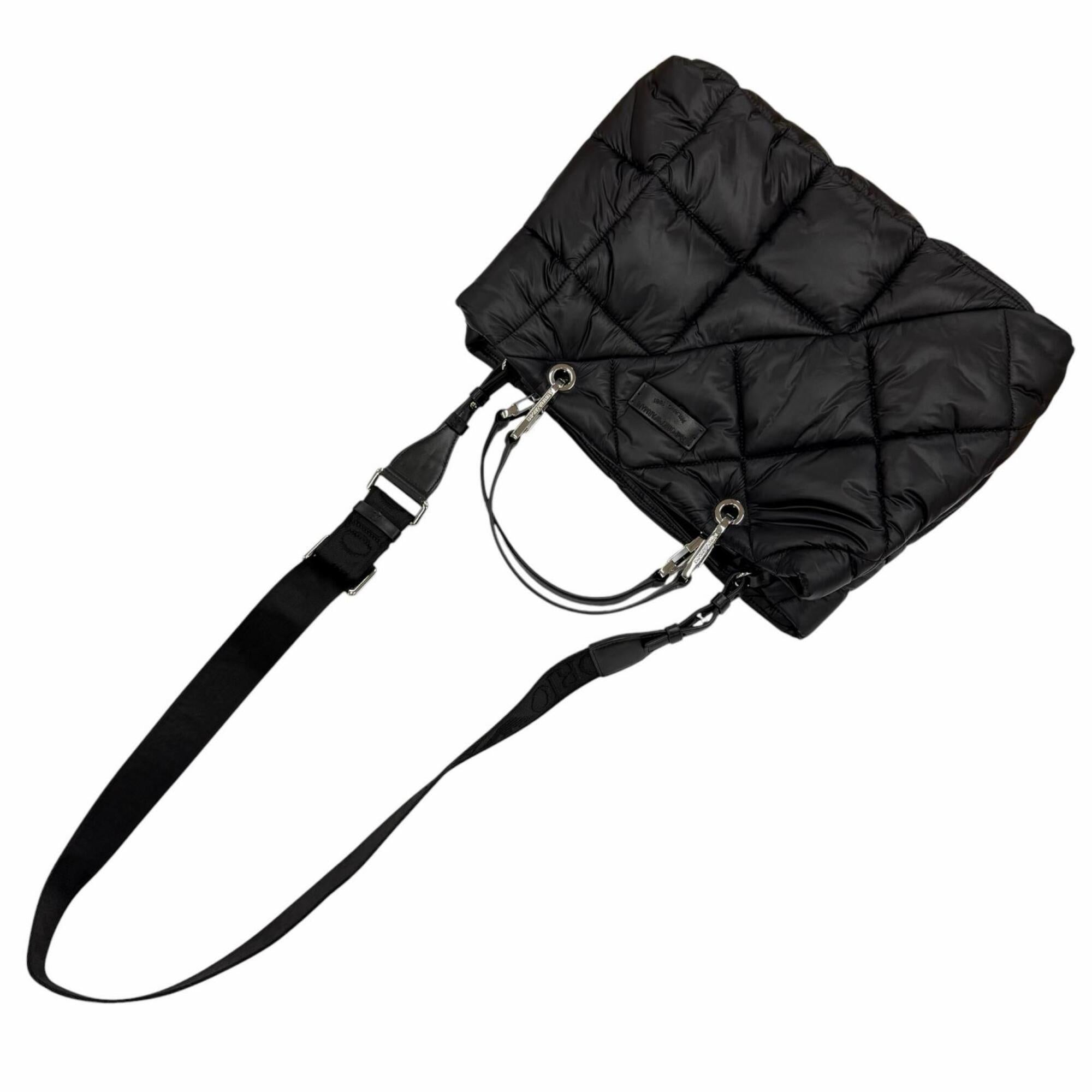 Emporio Armani Black Leather Pouch Tote Bag (Pre-Owned)