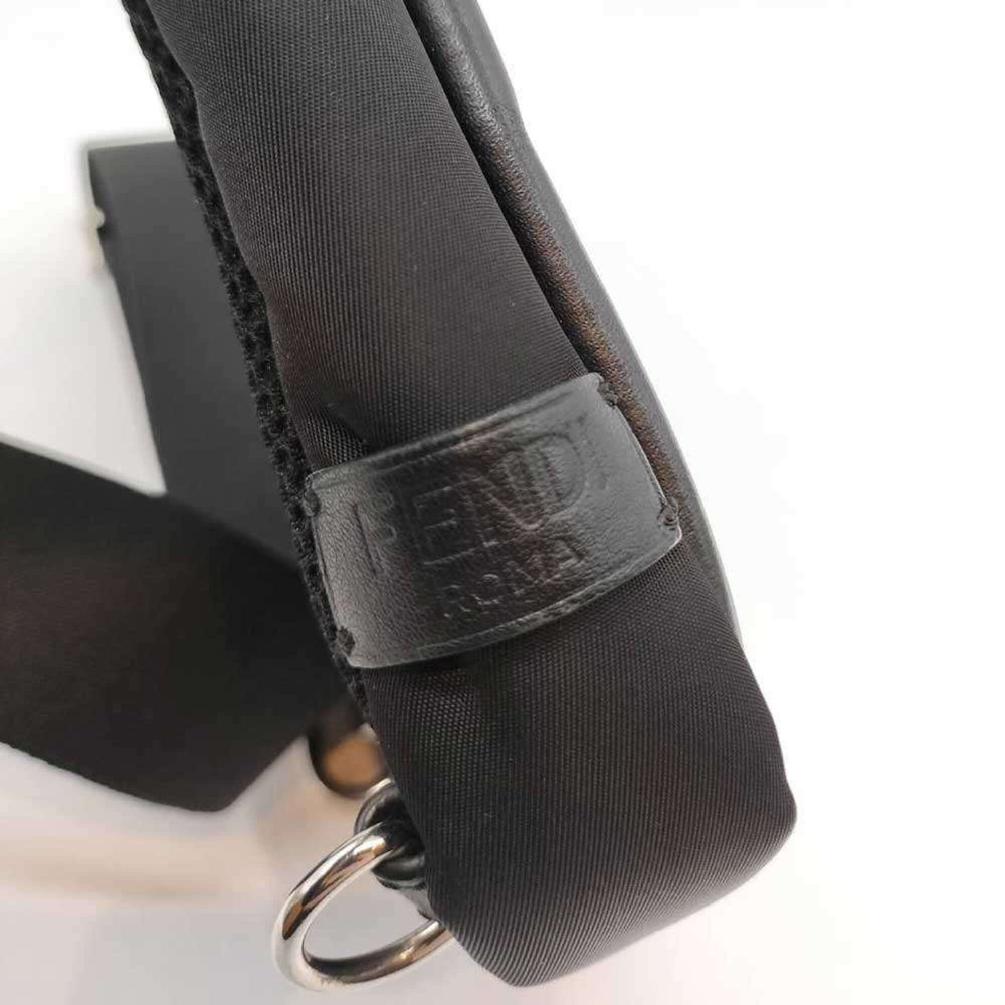 Fendi Black Nylon Leather Sling Bag (Pre-Owned)