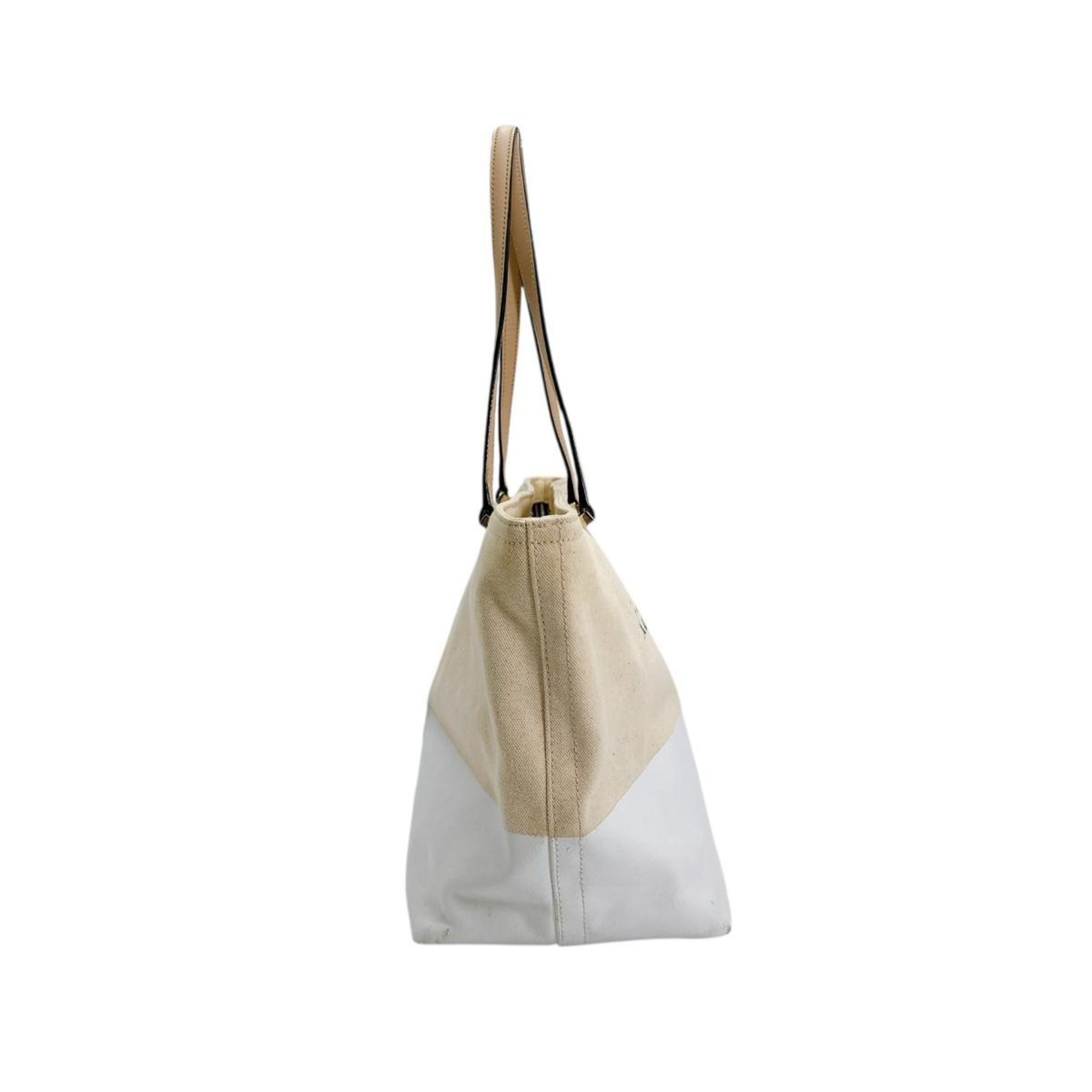 Kate Spade Beige Canvas Handbag Tote Bag (Pre-Owned)