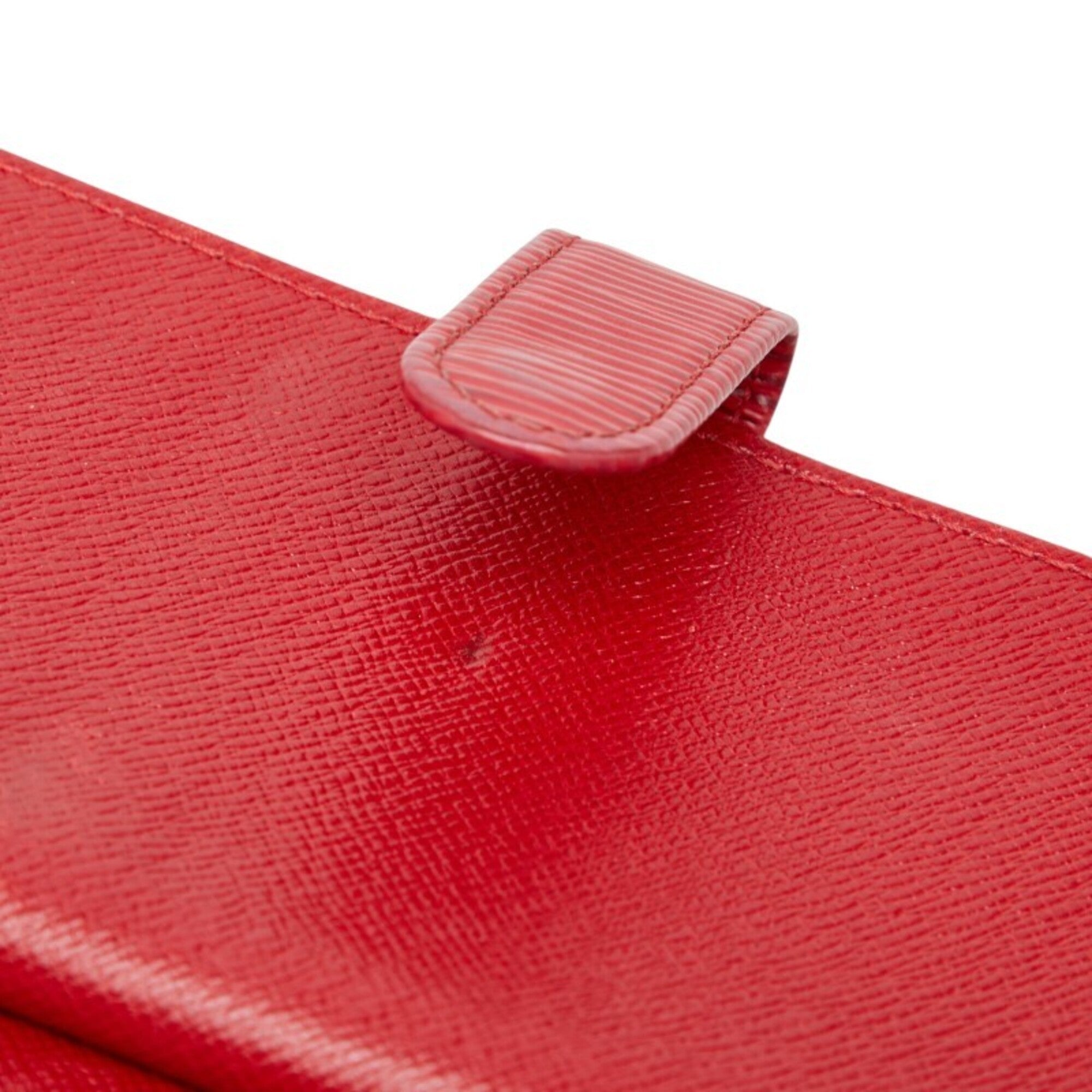 Louis Vuitton Castilian Red Leather Long Wallet (Bi-Fold) (Pre-Owned)