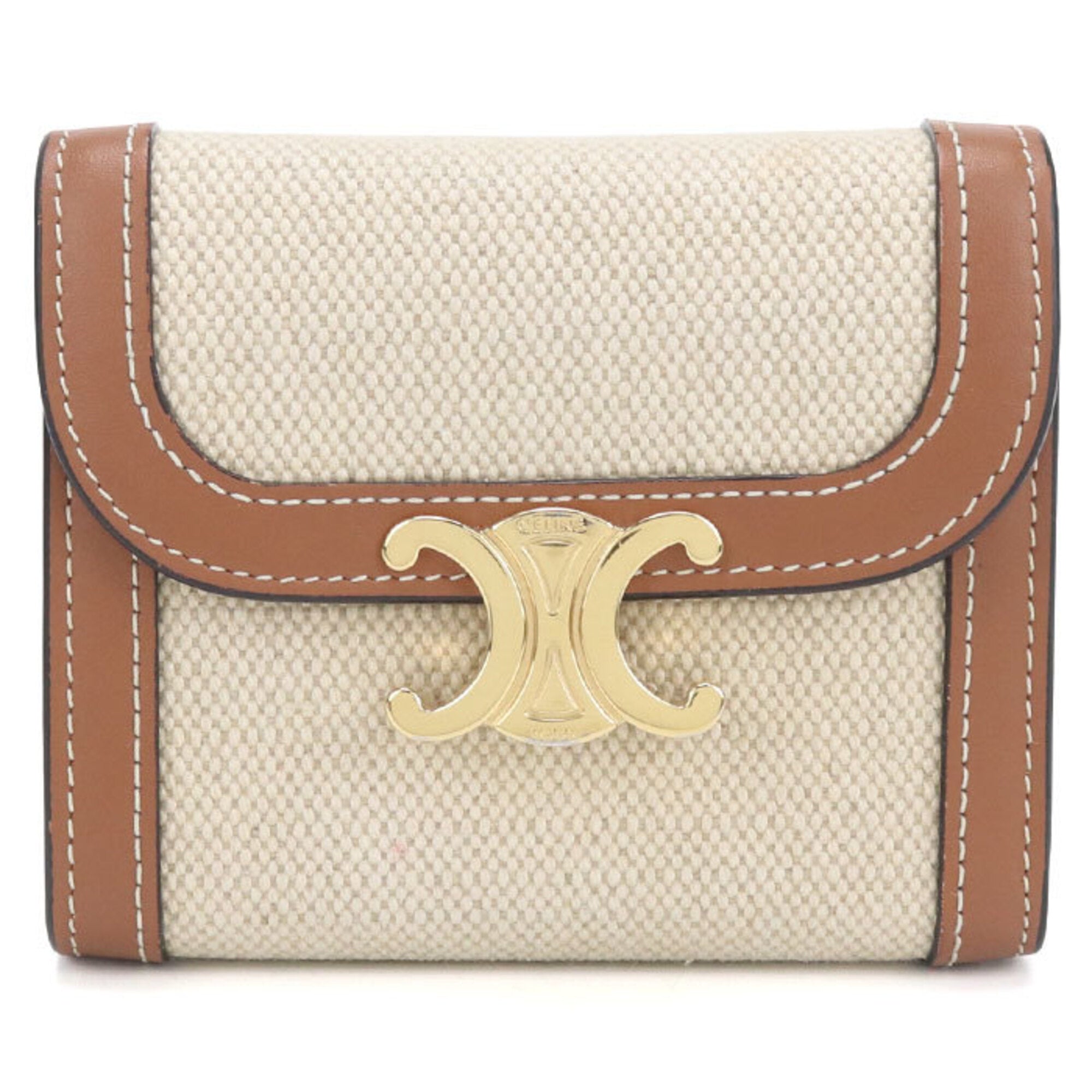 Celine Beige Leather Wallet (Tri-Fold) (Pre-Owned)