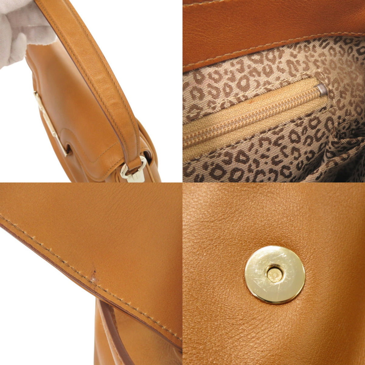 Cartier Camel Leather Shoulder Bag (Pre-Owned)
