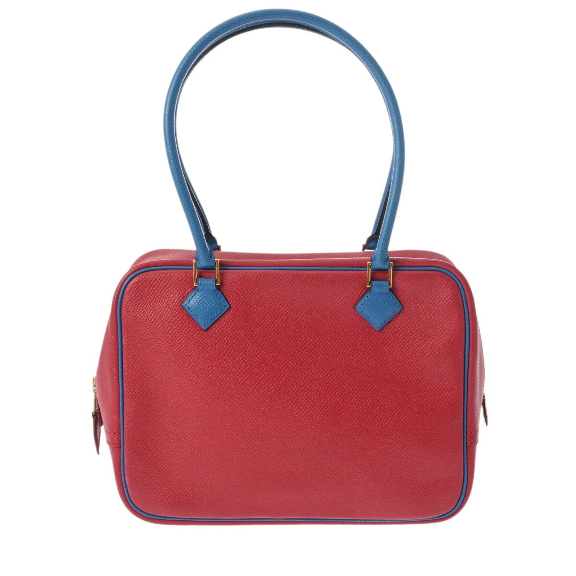 Hermes Blue Red Color Courchevel Leather Handbag (Pre-Owned)
