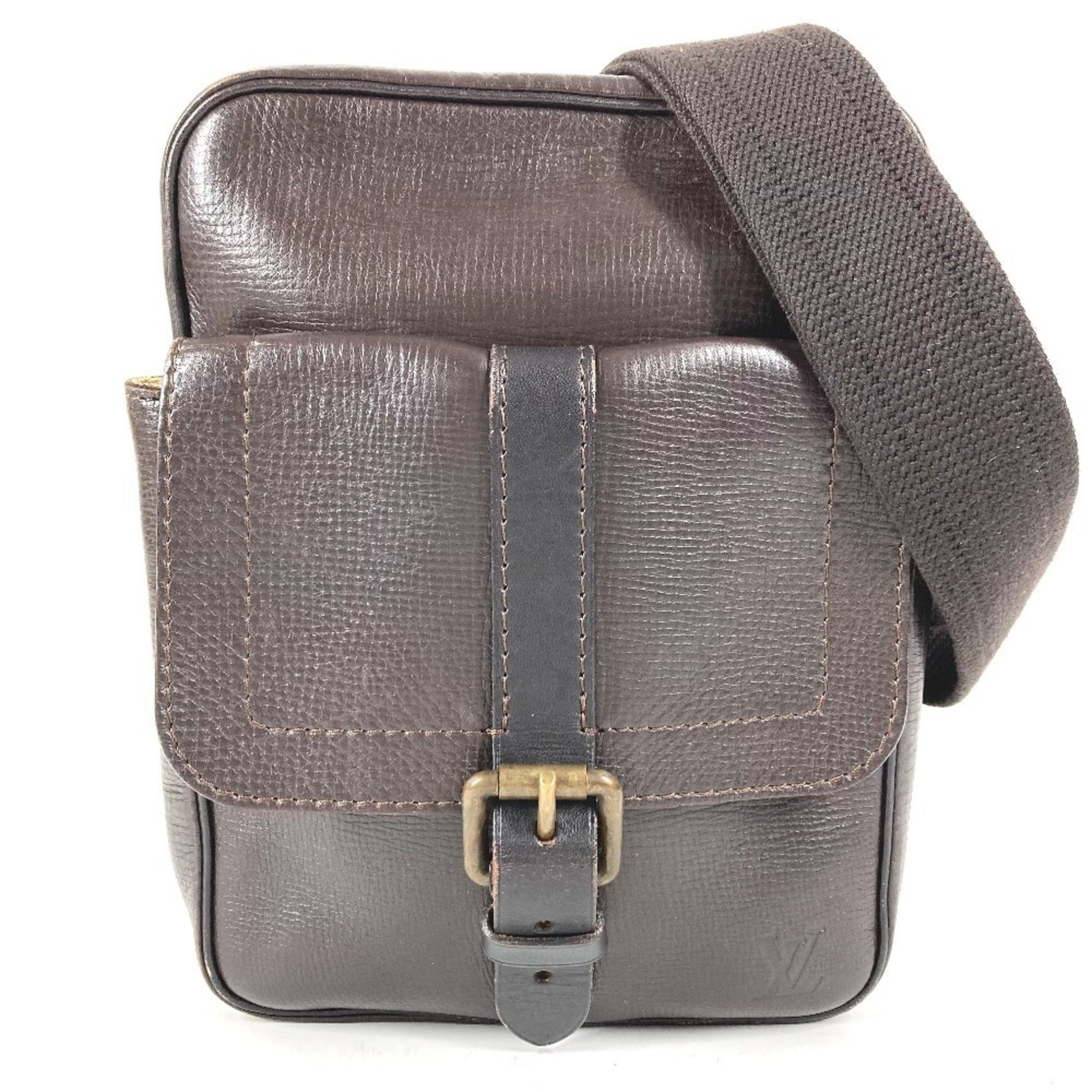 Louis Vuitton Brown Coffee Utah Leather Leather Pochette Shoulder Bag (Pre-Owned)