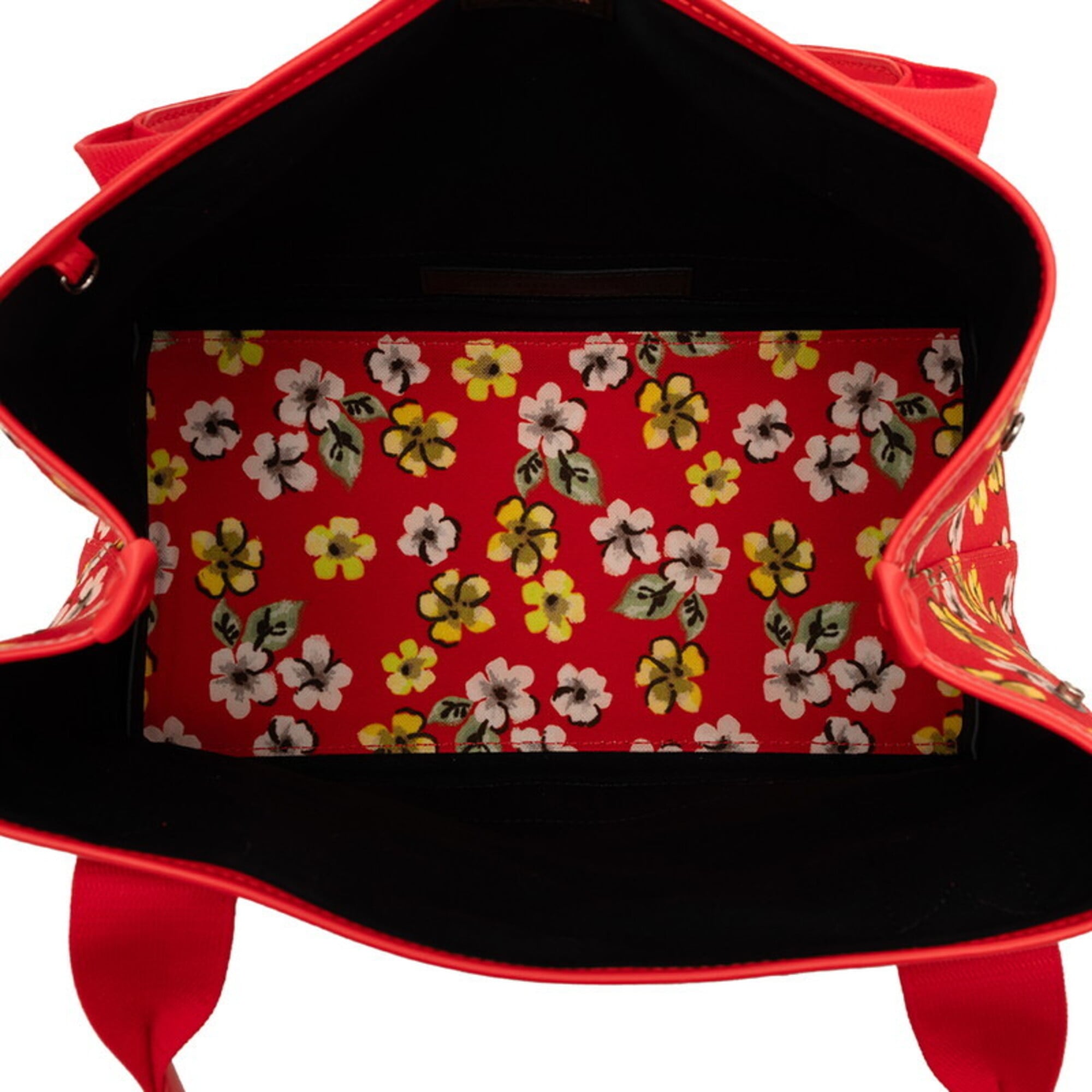 Balenciaga Red Color Canvas Leather Handbag Pouch Tote Bag (Pre-Owned)
