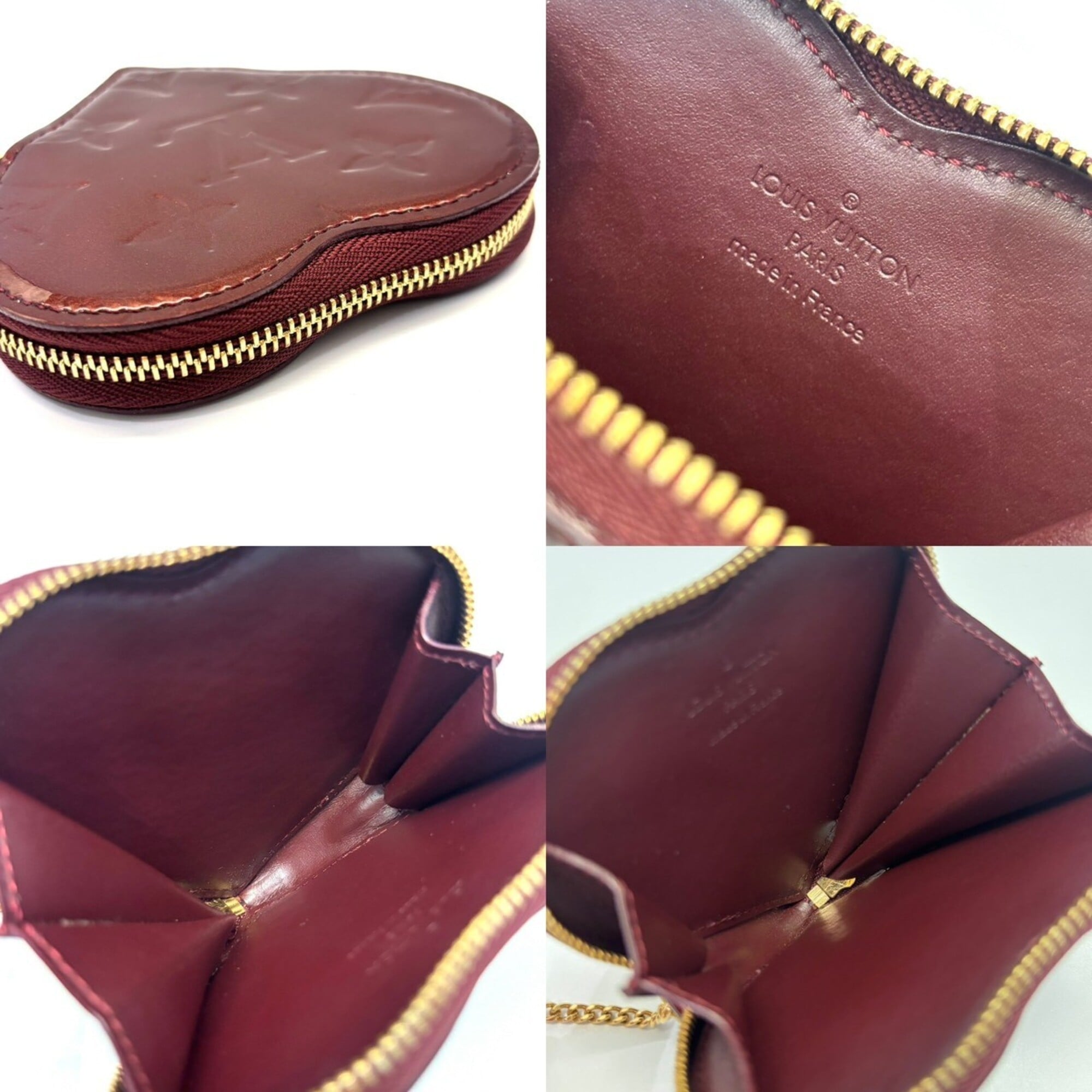 Louis Vuitton Monogram Vernis Bordeaux Red Color Rouge Fauviste Monogram Vernis Coin Purse/Coin Case (Pre-Owned)