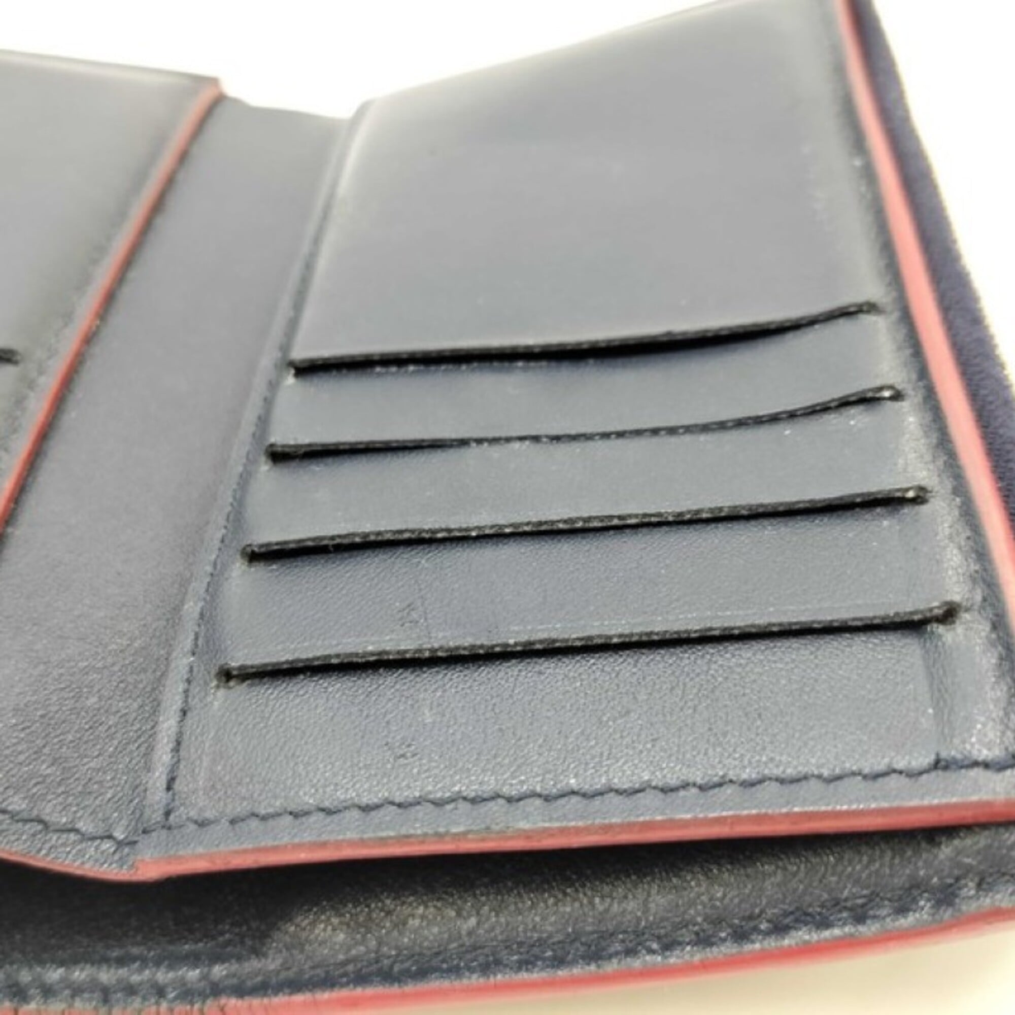 Louis Vuitton Marine Rouge Leather Wallet (Tri-Fold) (Pre-Owned)