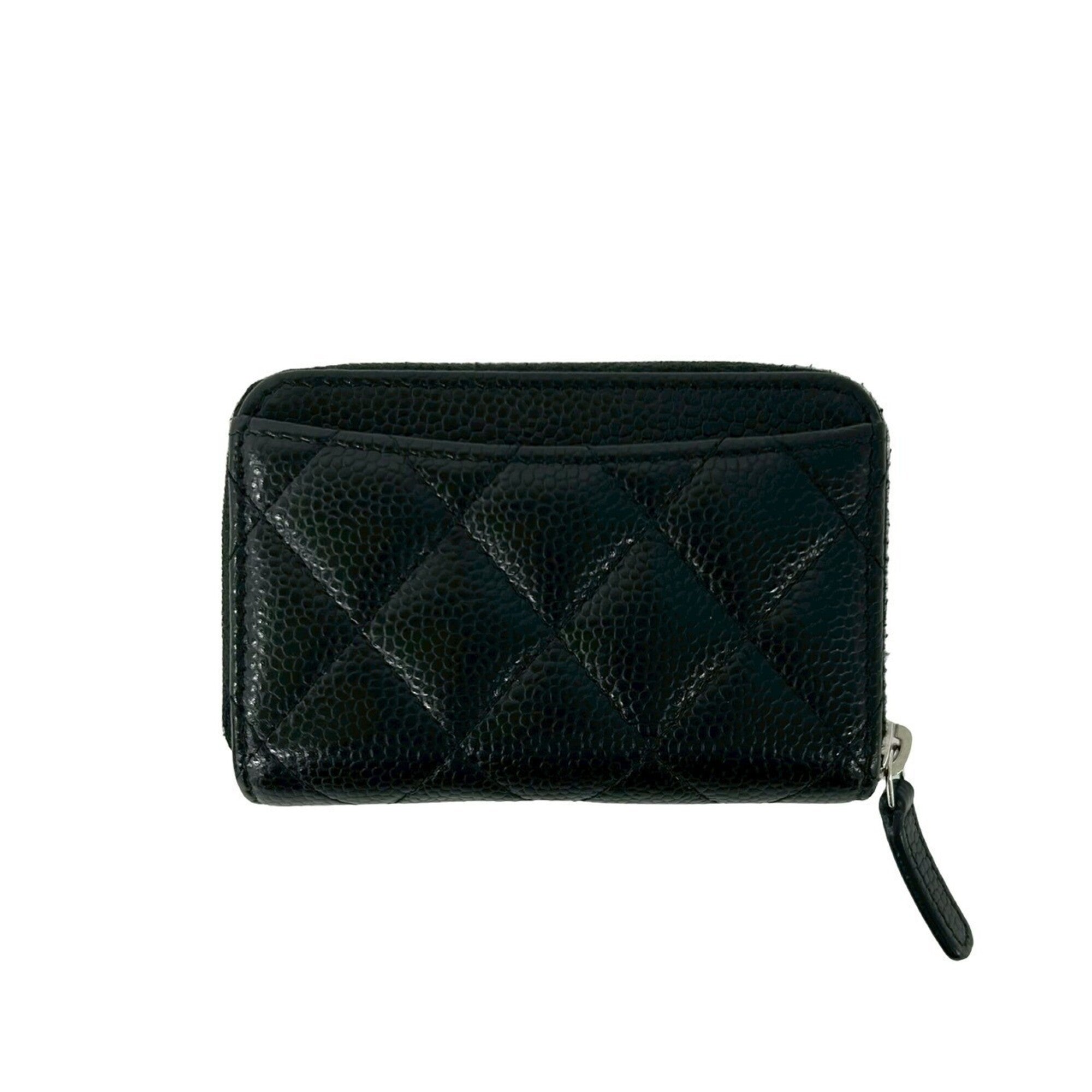 Chanel Black Grained Calfskin Coin Purse/Coin Case (Pre-Owned)